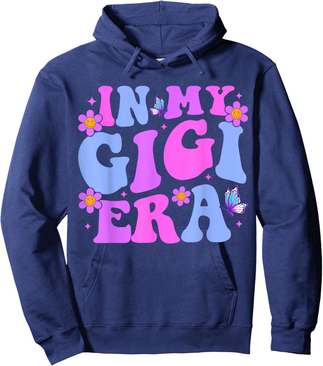 in My Gigi Era Pregnancy Announcement Grandma Mother's Day Hoodie - Hoodie | Navy