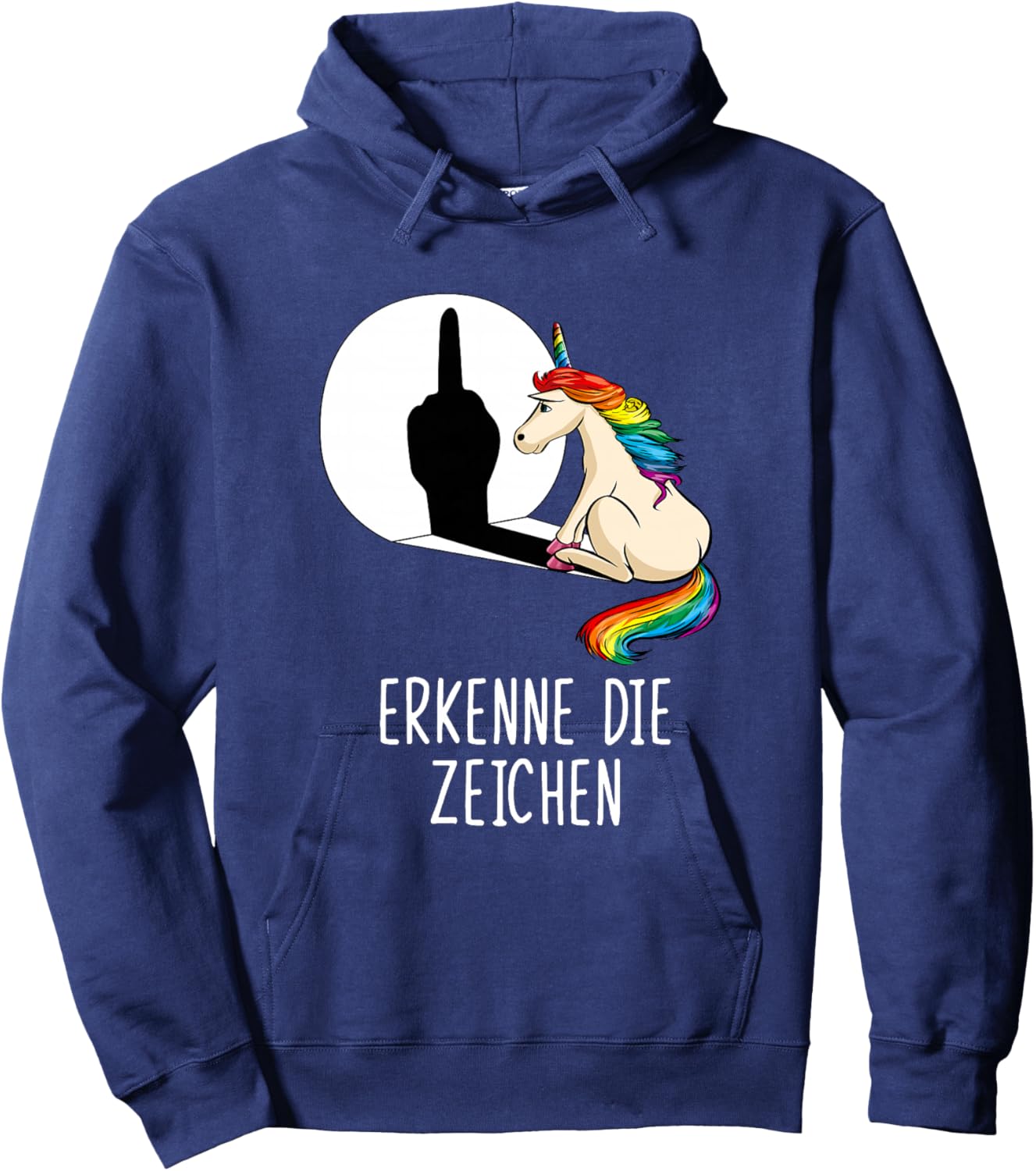 Lustiger Spruch Einhorn Erkenne die Zeichen Premium Hoodie - Hoodie | Navy
