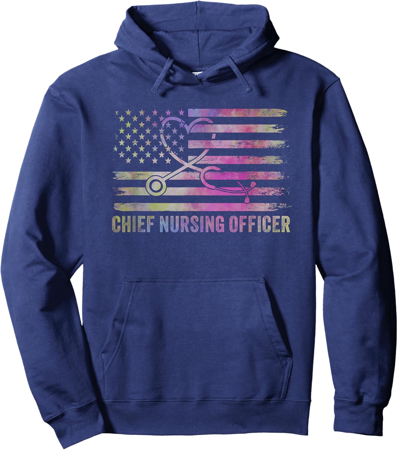 Chief Nurse Executive CNE USA Flag CNO Chief Nursing Officer Hoodie - Hoodie | Navy