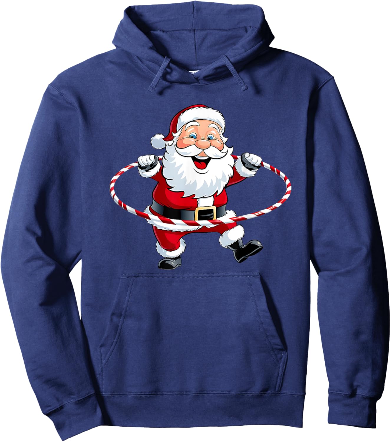 Funny Santa Claus Hula Hooping Exercise Merry Christmas Xmas Hoodie - Hoodie | Navy