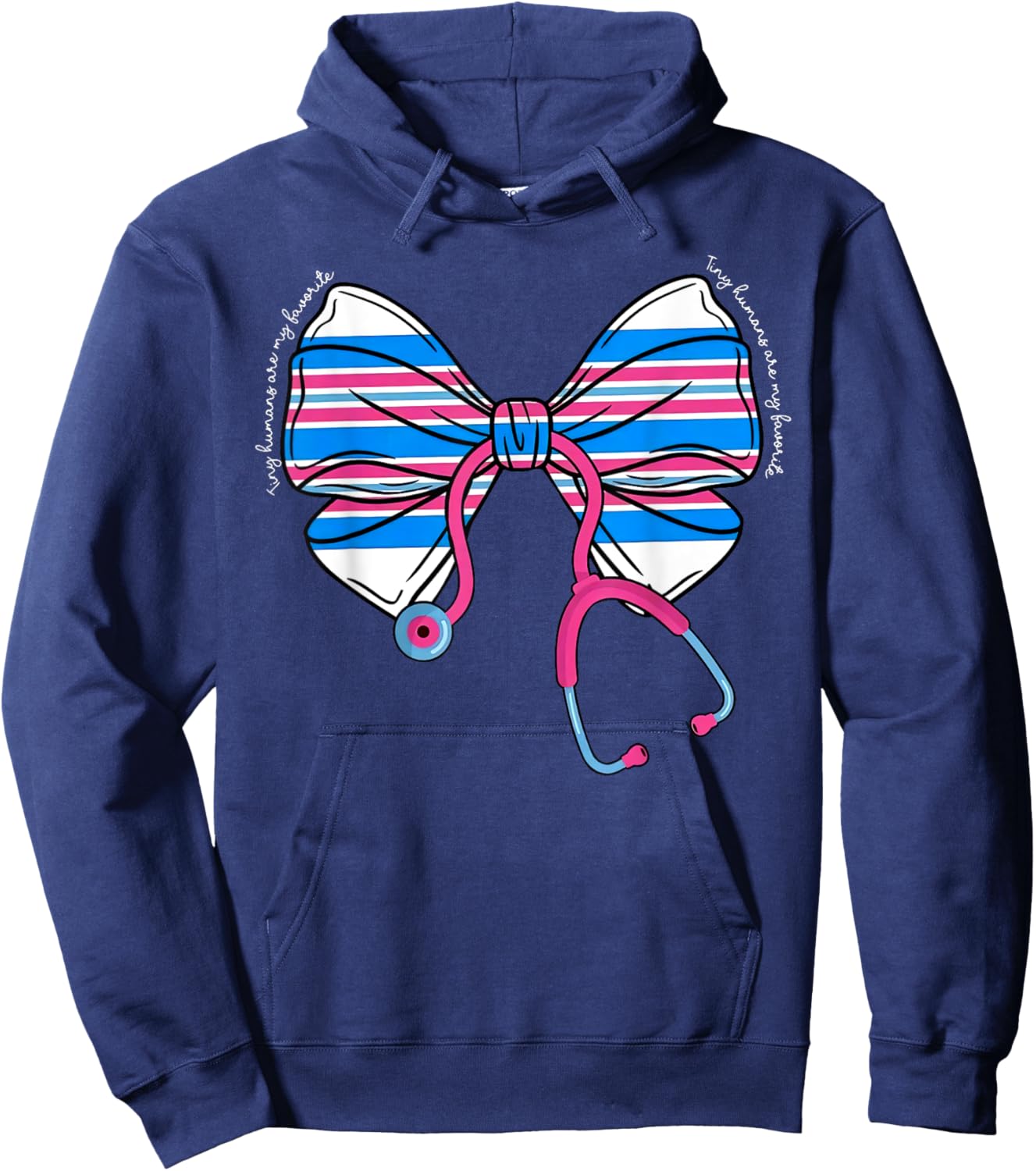 Labor And Delivery Nurse Coquette Stethoscope Baby Blanket Hoodie - Hoodie | Navy