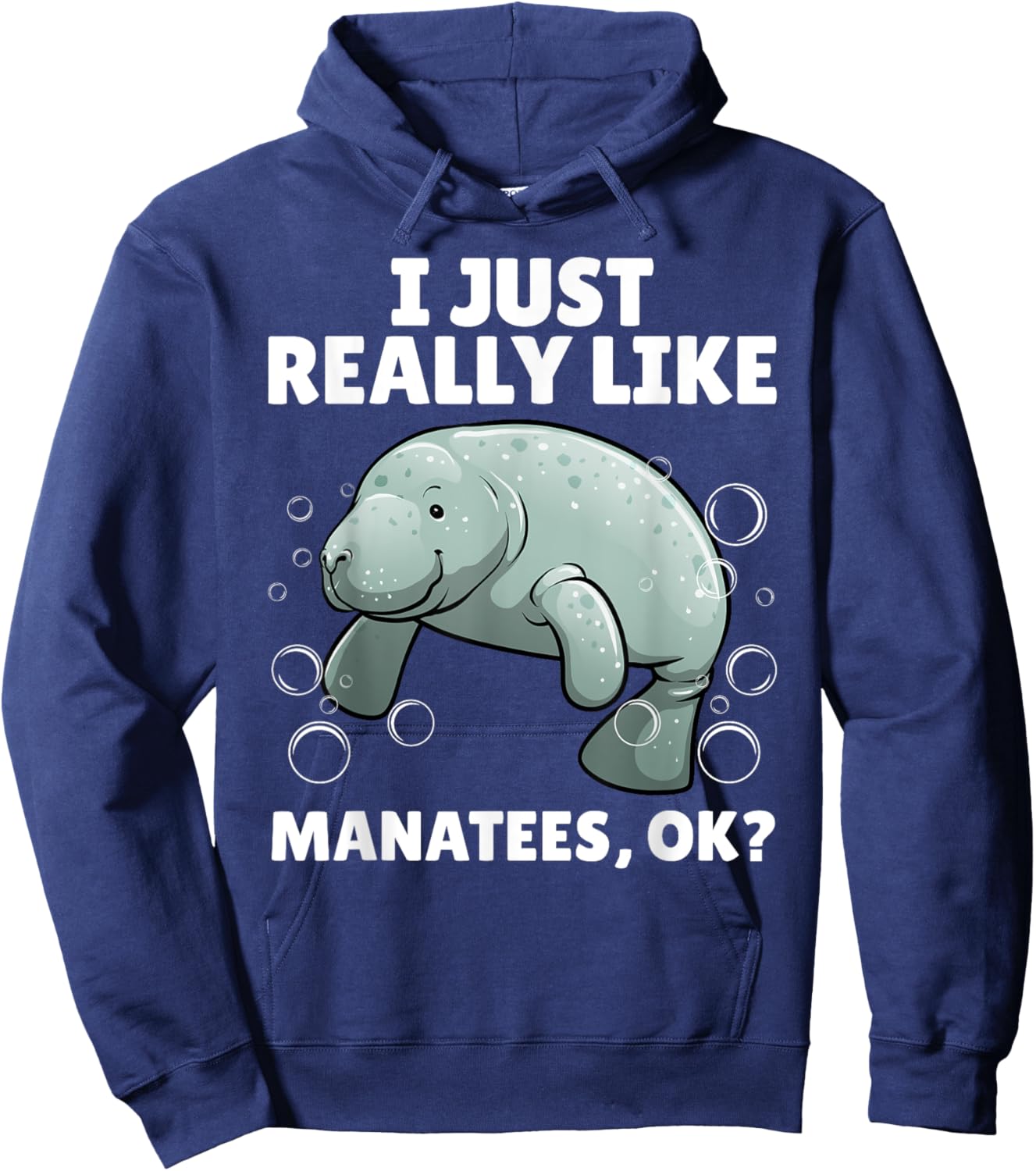 Funny Manatee Art Women Kids Sea Cow Manatee Lover Hoodie - Hoodie | Navy
