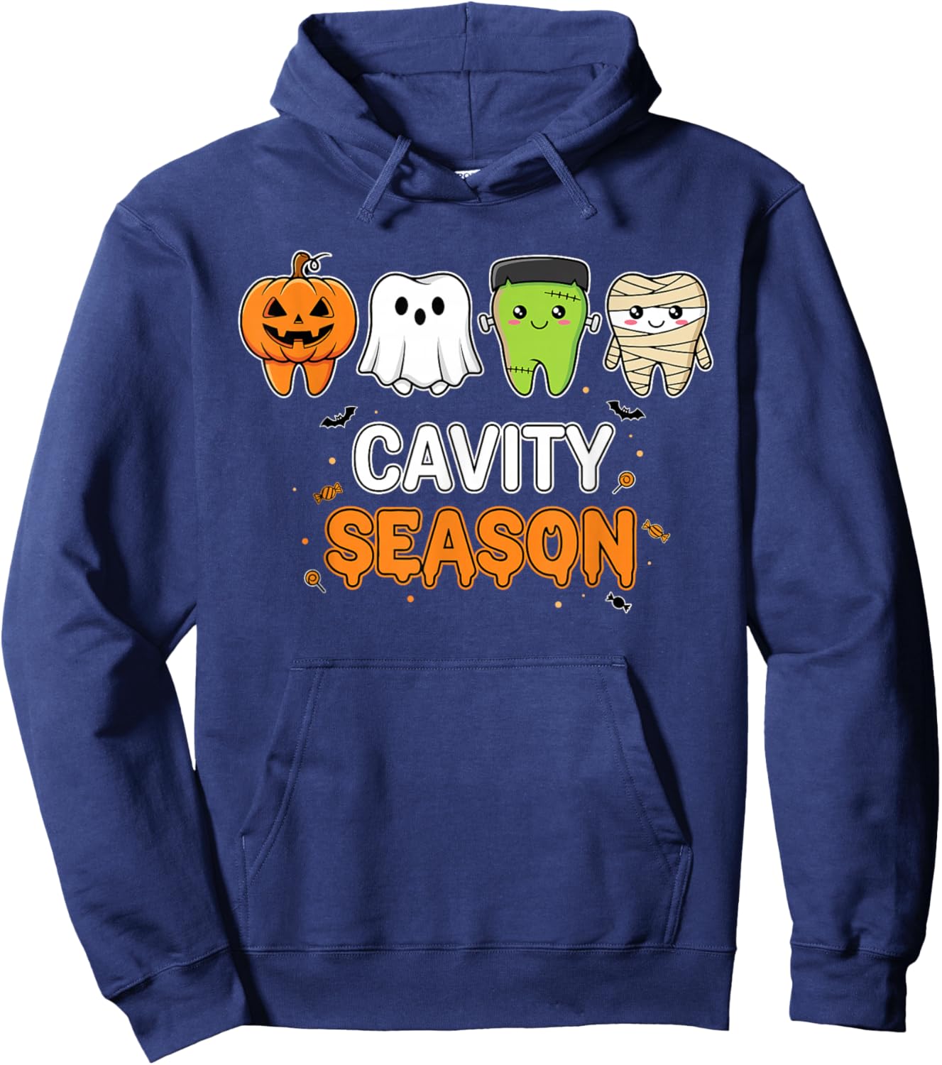 Cavity Season Cute Tooth Halloween Dentist Hygienist Hoodie - Hoodie | Navy