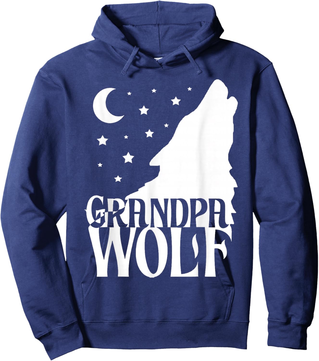 Grandpa Wolf Gift Matching Family Tribe Wolves Moon Hoodie - Hoodie | Navy