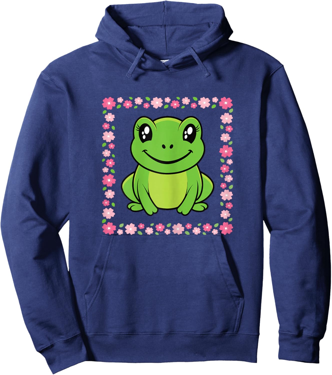 Cute Frog Kawaii Animal Women Girls Kids Hoodie - Hoodie | Navy