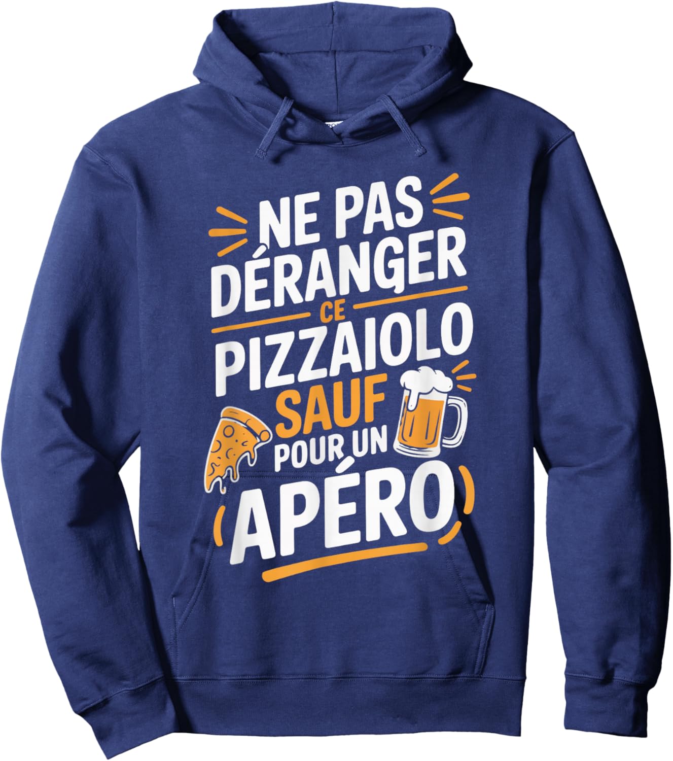 Pizzaiolo Men's Aperitif Humour Gift Pizza Funny Beer Hoodie - Hoodie | Navy