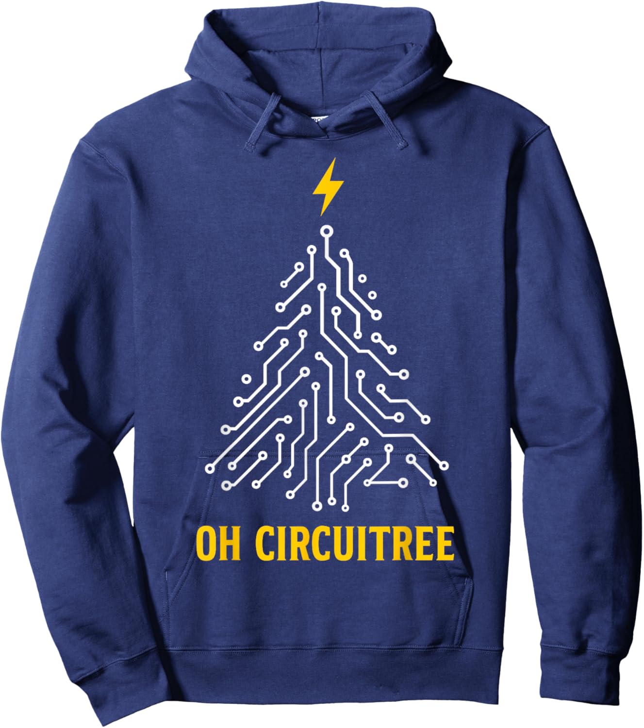 Electrician Christmas Tree Funny Christmas Electrician Hoodie - Hoodie | Navy