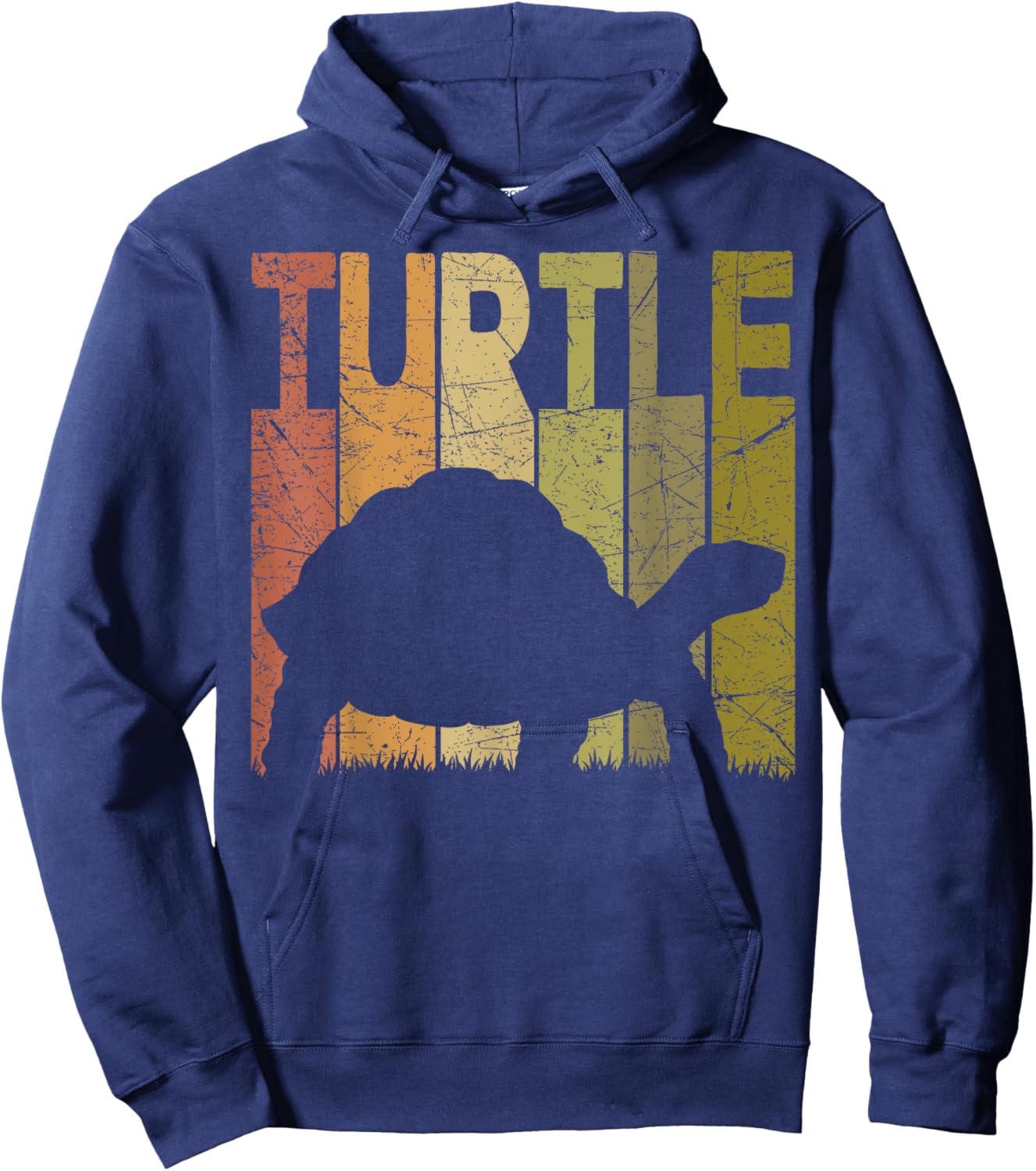 Turtle Vintage Sea Turtle Retro Herpetology Tortoise Hoodie - Hoodie | Navy