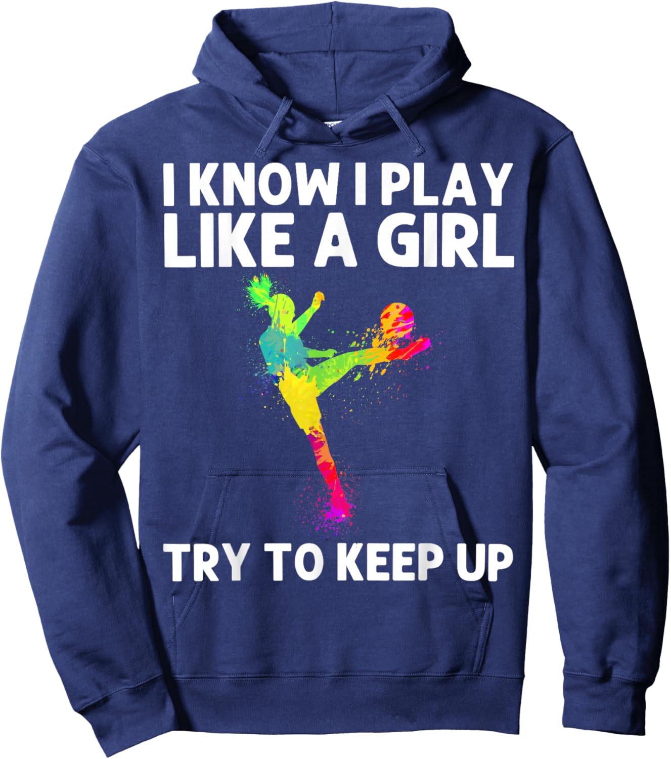 Funny Soccer Art Girls Soccer Player Soccer Lover Hoodie - Hoodie | Navy