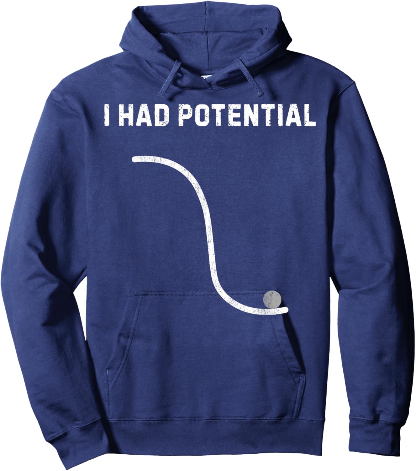 Funny I Had Potential Sarcastic Lazy Meme Quote Hoodie - Hoodie | Navy