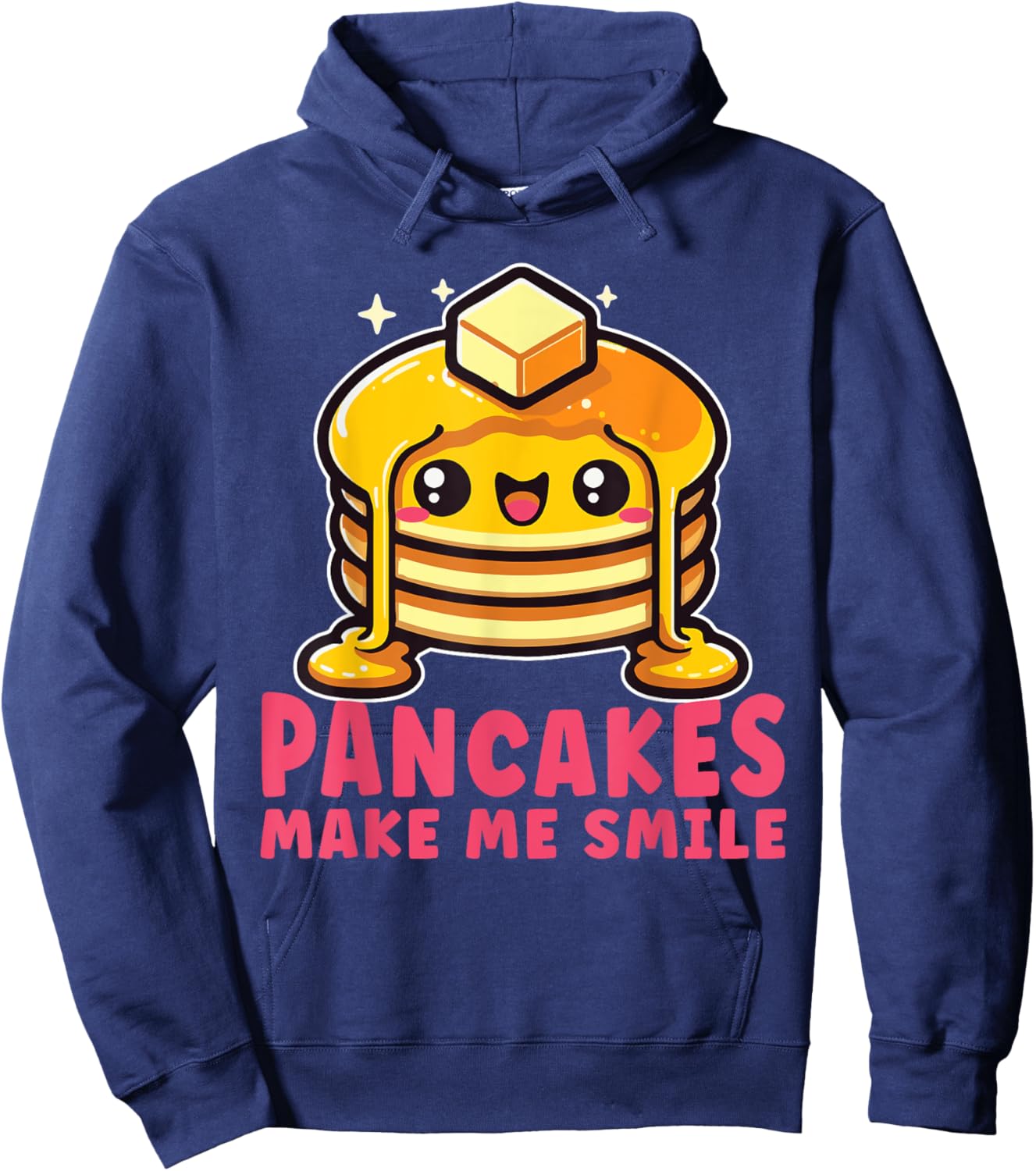 Cute Pancake Breakfast Food Lover Kawaii Pancakes Hoodie - Hoodie | Navy