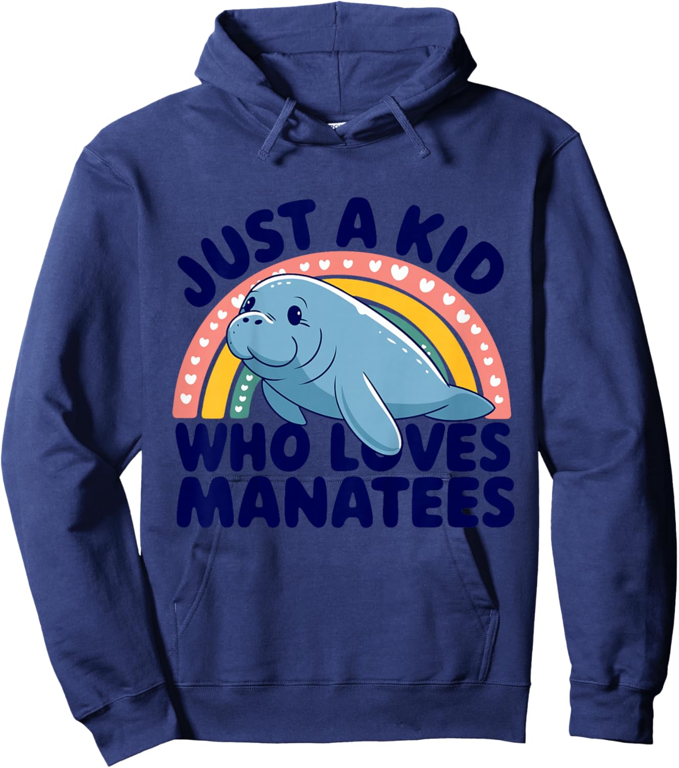 Kids Childrens Manatee Kids Hoodie - Hoodie | Navy