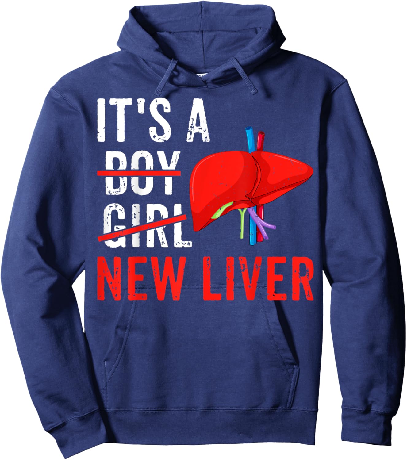 It's a New Liver Men Women Liver Transplant Recipient Gifts Hoodie - Hoodie | Navy