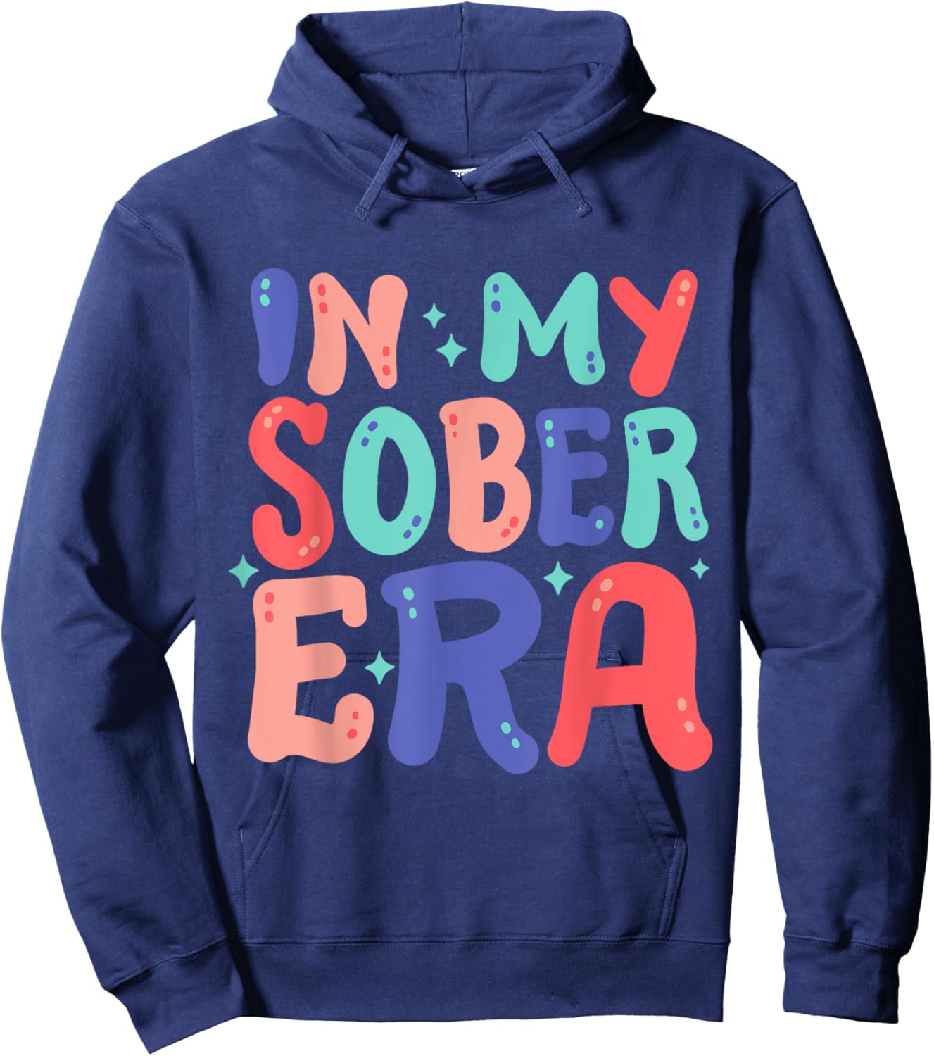 In My Sober Era Retro Groovy Hippie AA Sobriety Pride Women Hoodie - Hoodie | Navy