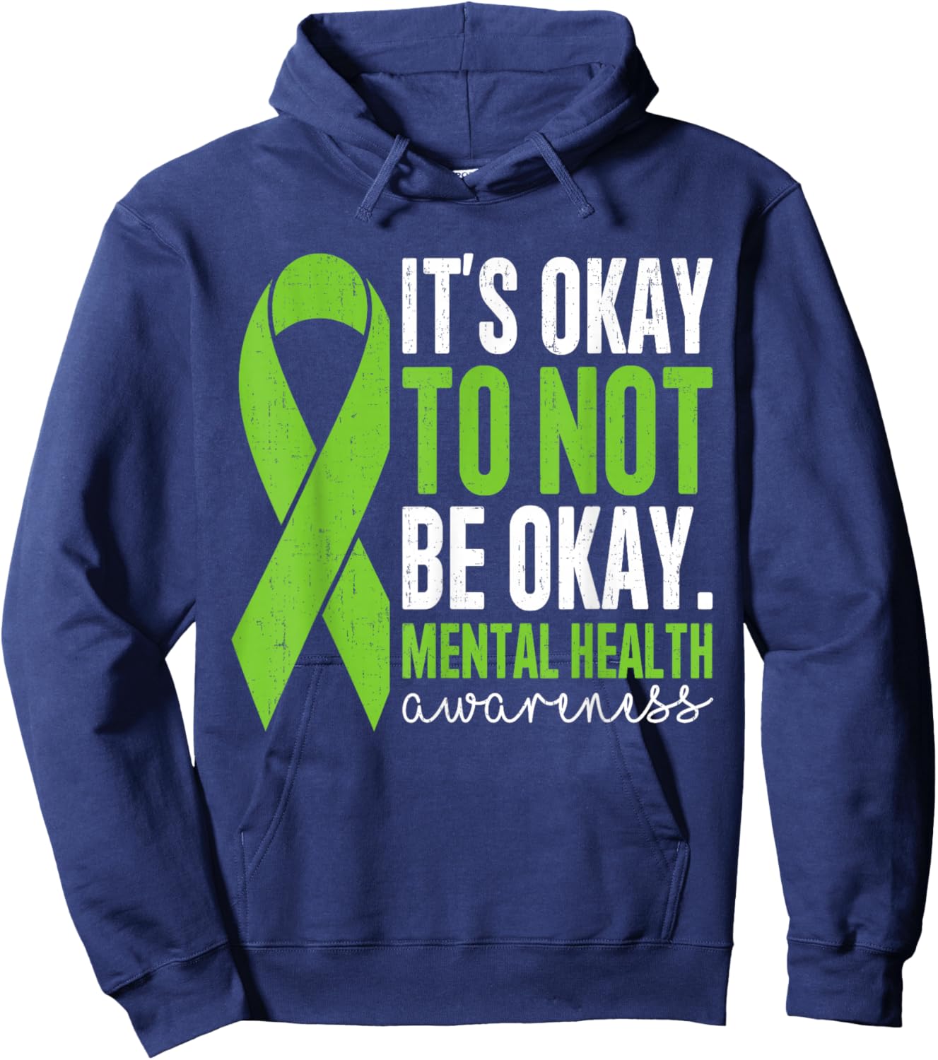 Mental Health Awareness Vintage Its Okay To Not Be Okay Hoodie - Hoodie | Navy