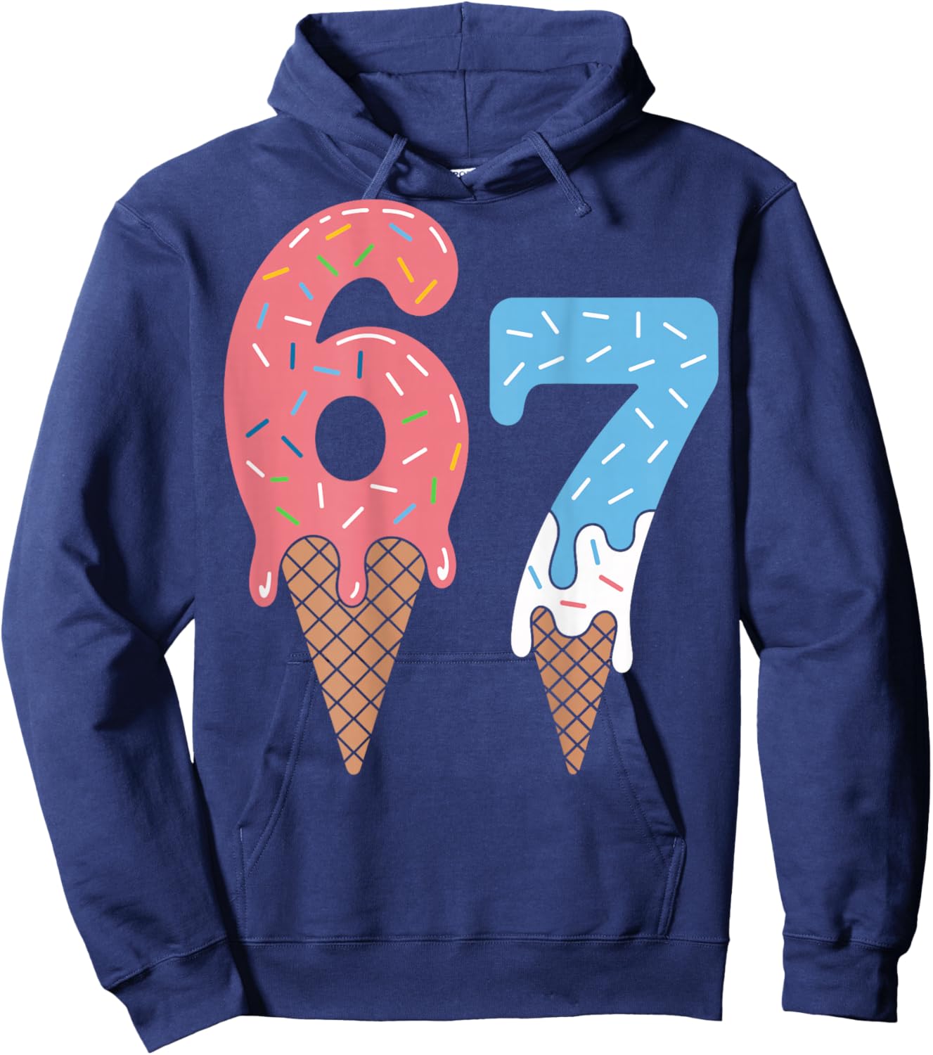 Funny Six Seven Meme 6 7 Shirt Retro Hoodie - Hoodie | Navy