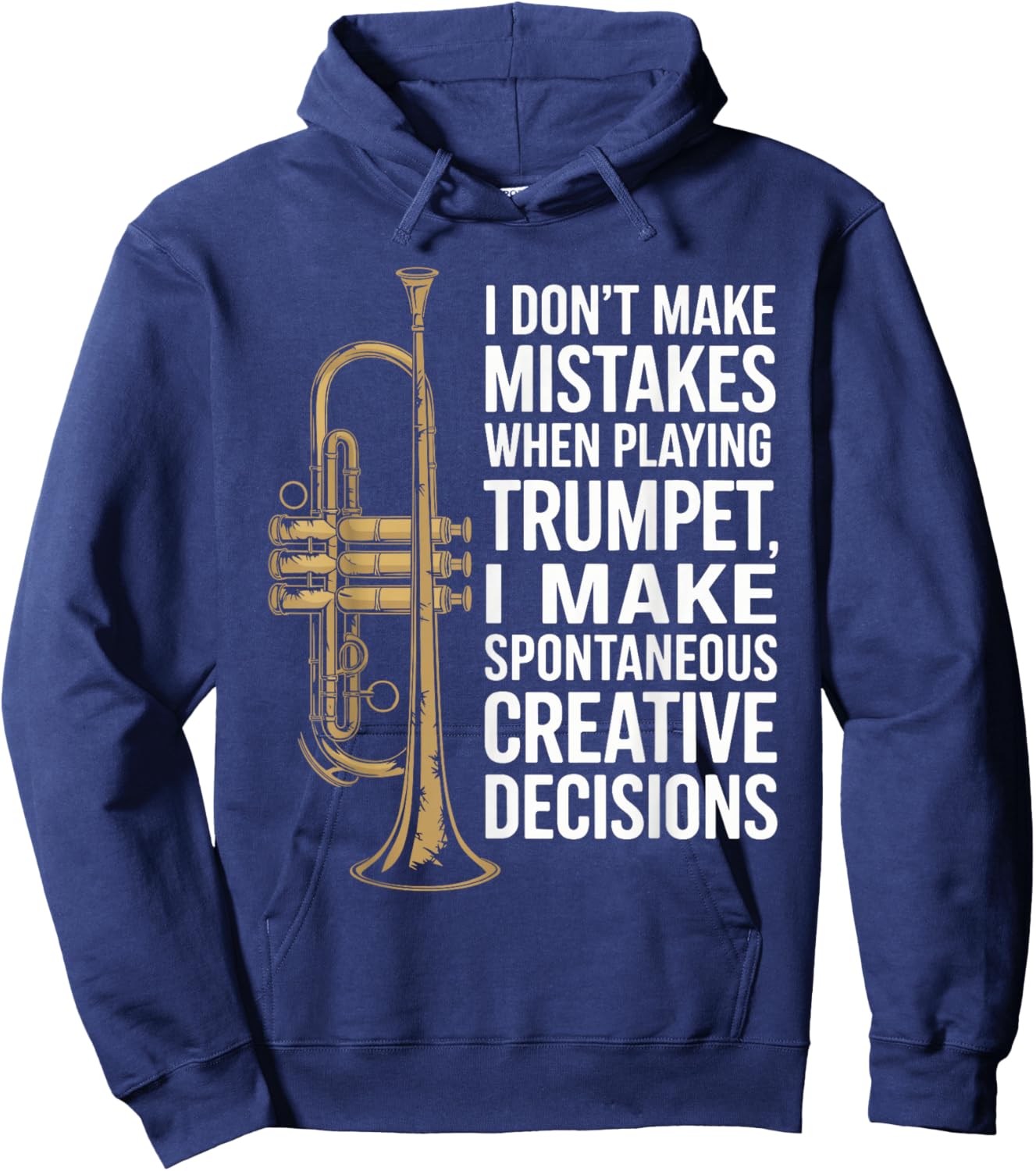 Jazz Trumpeter Design Brass Marching Band Trumpet Player Hoodie - Hoodie | Navy