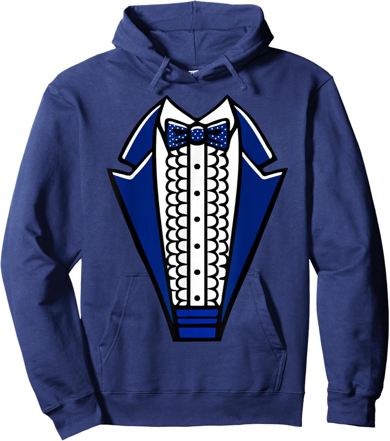 Tuxedo with Bowtie For Funny Wedding And Special Occasions Hoodie - Hoodie | Navy