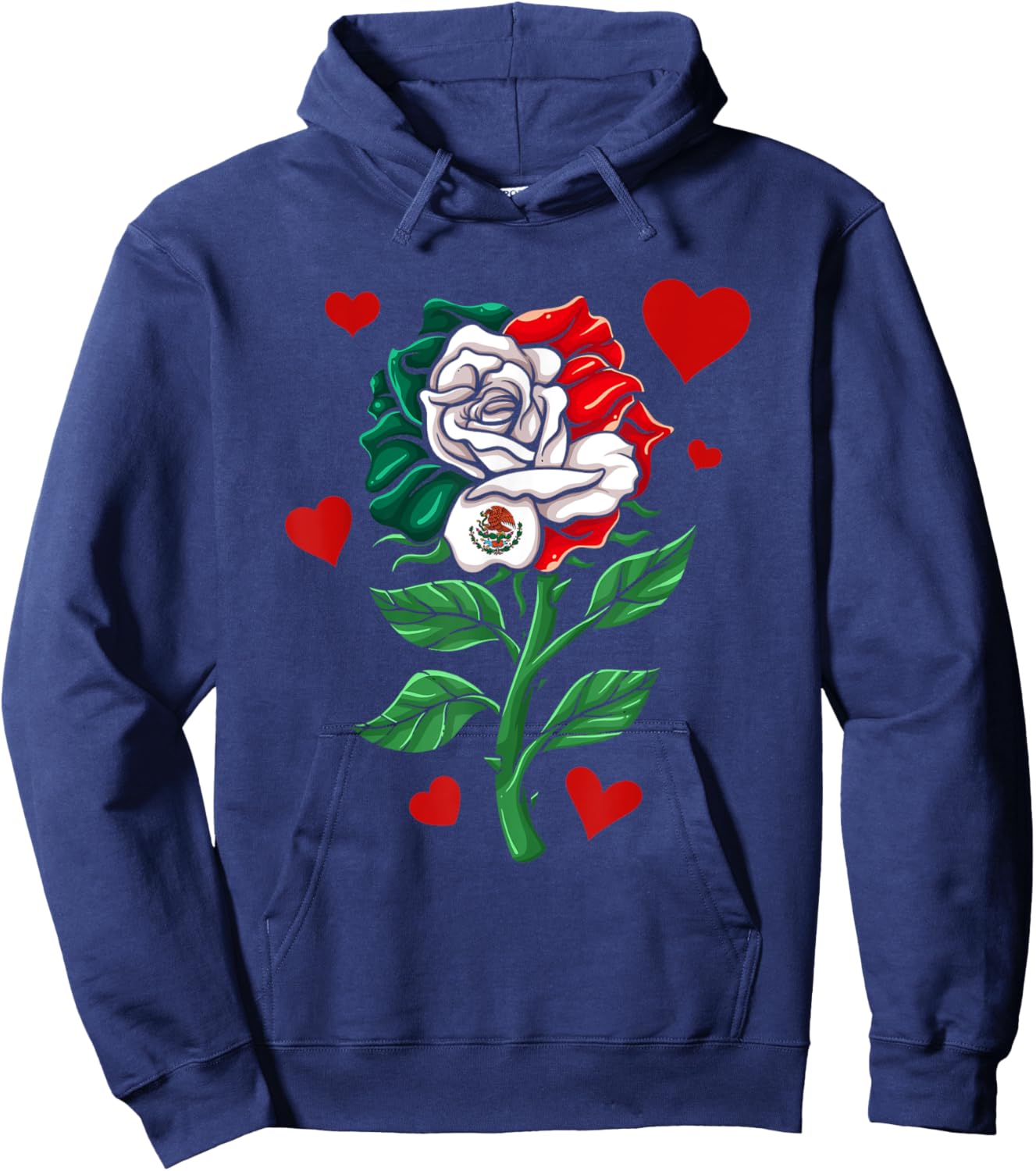 Mexico Gift Rose Tijuana Mexican Hispanic Pride Poncho Hoodie - Hoodie | Navy