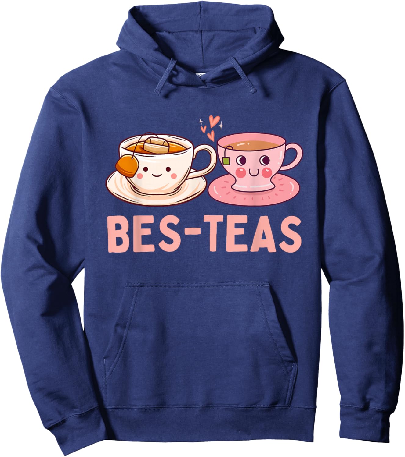Funny BES-Teas Kawaii Teas Lover Bestie Matching Women Girls Hoodie - Hoodie | Navy