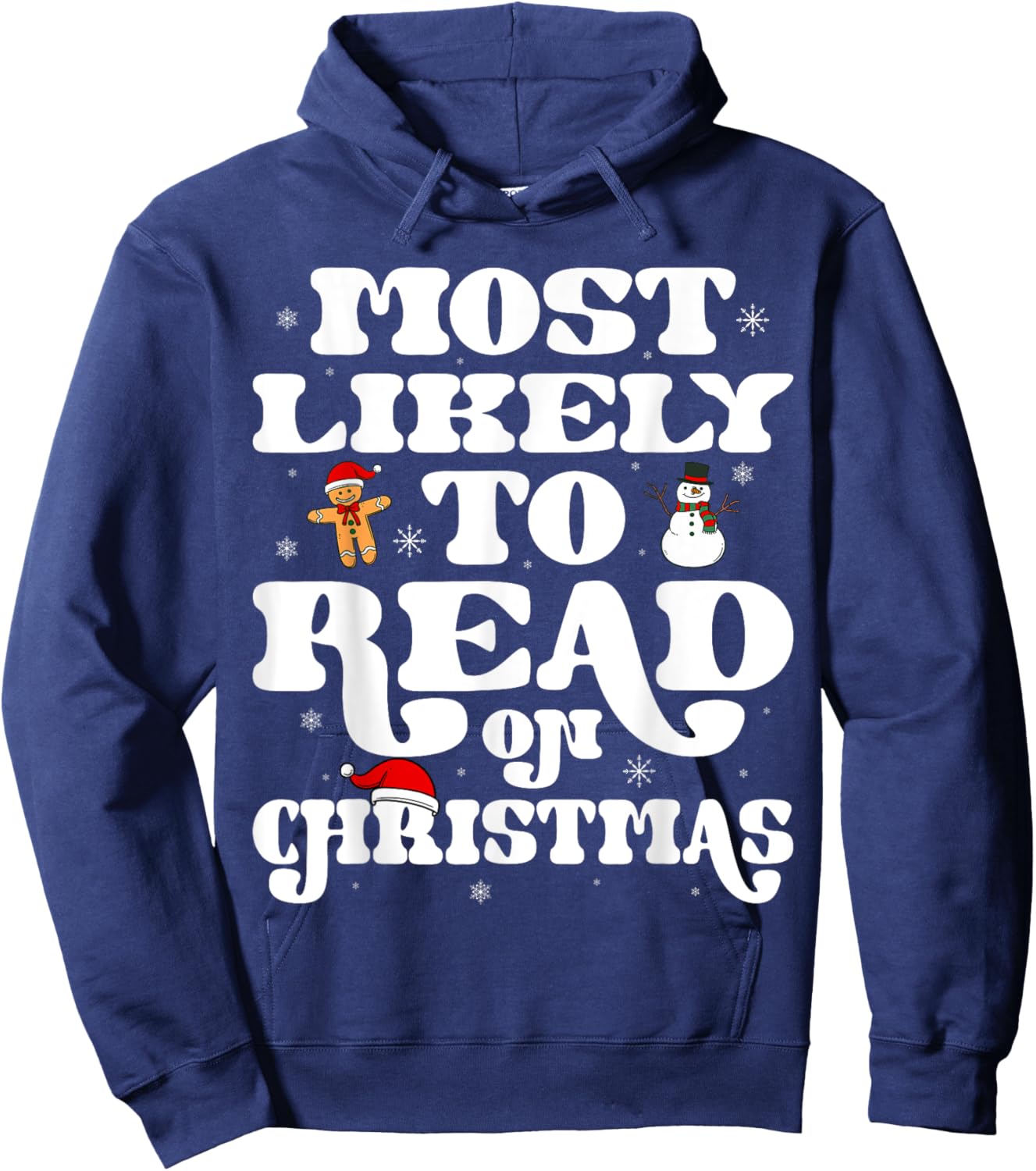 Most Likely To Read On Christmas Family Matching Xmas Hoodie - Hoodie | Navy