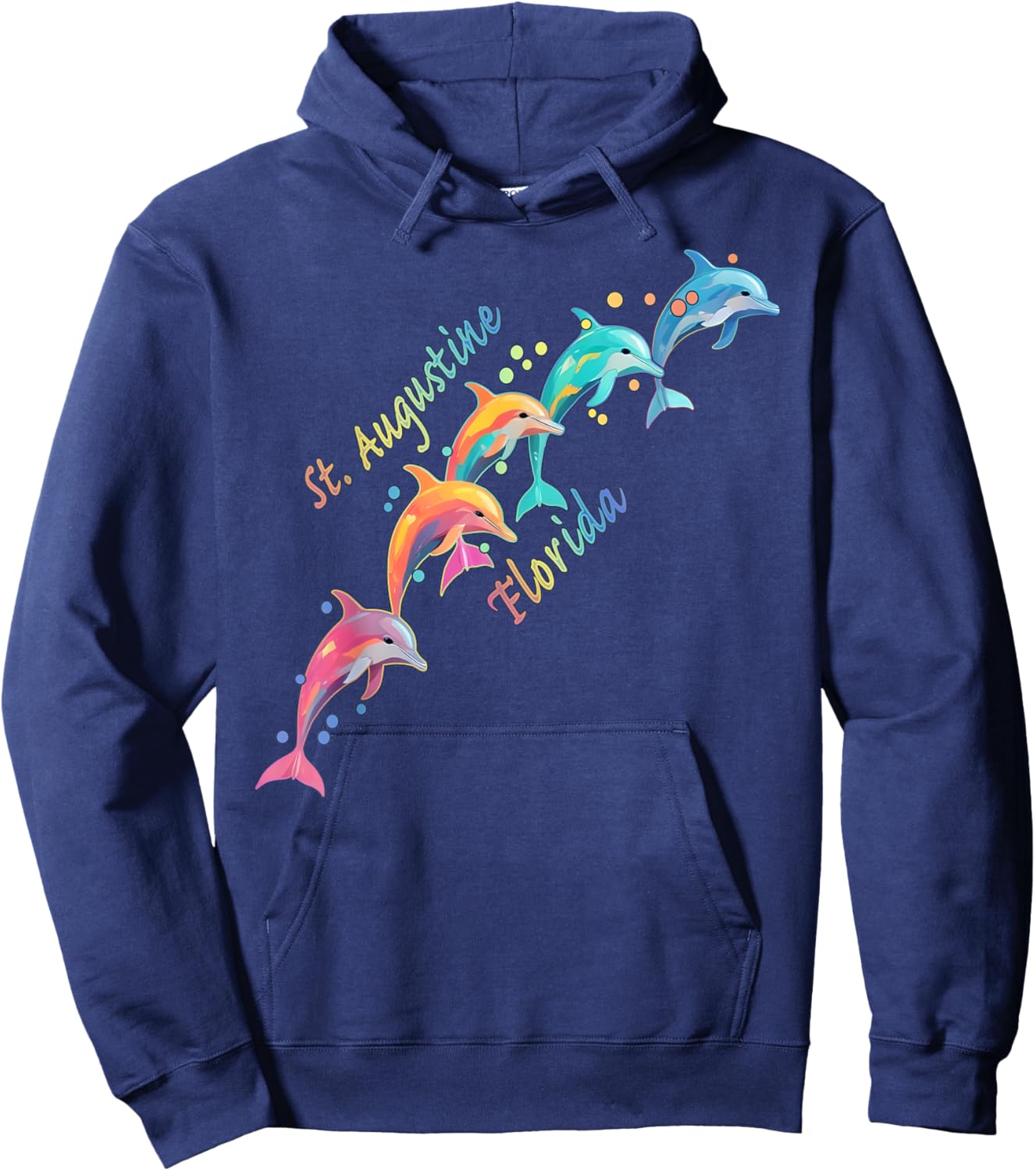 Dolphin Lover St. Augustine FL Family Beach Vacation Hoodie - Hoodie | Navy
