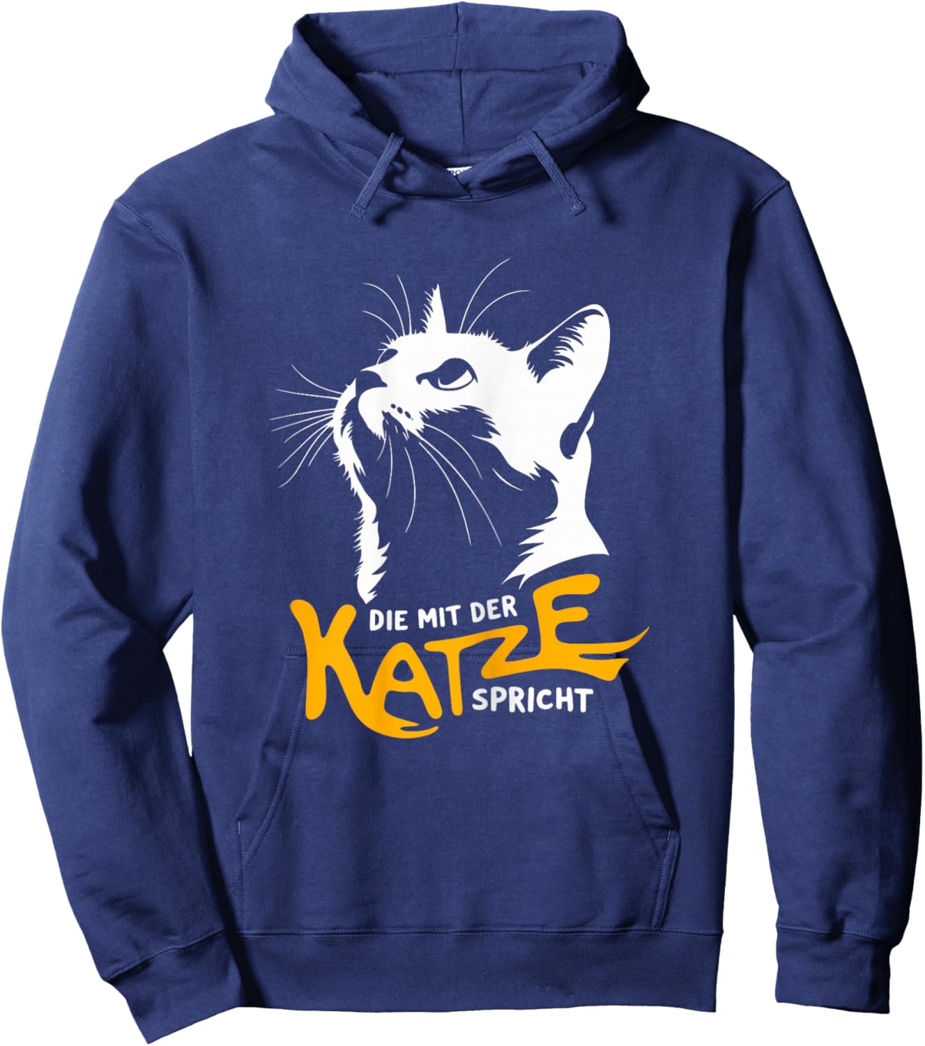 Katzenmama Spruch Damen Katze Die mit der Katze spricht Hoodie - Hoodie | Navy