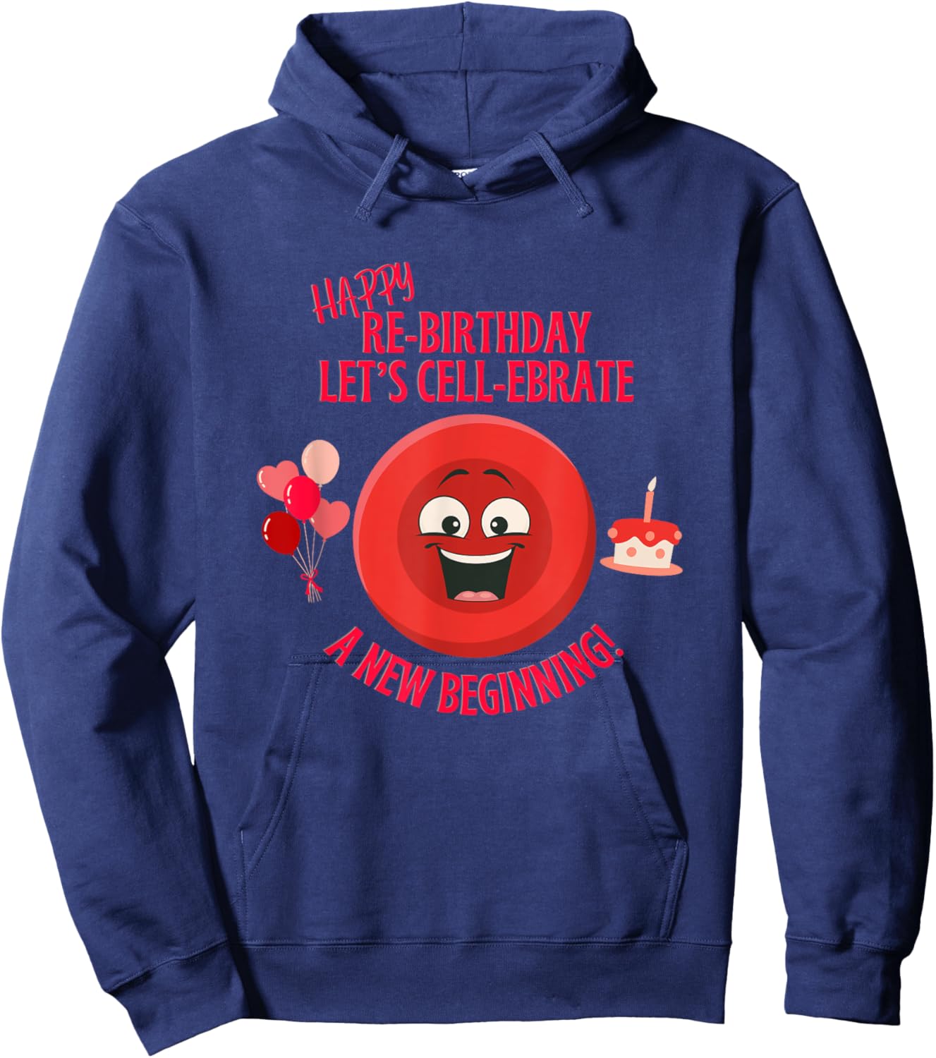 Stem Cell Transplant Re-birthday Cancer Survivor Gear & Tops Hoodie - Hoodie | Navy