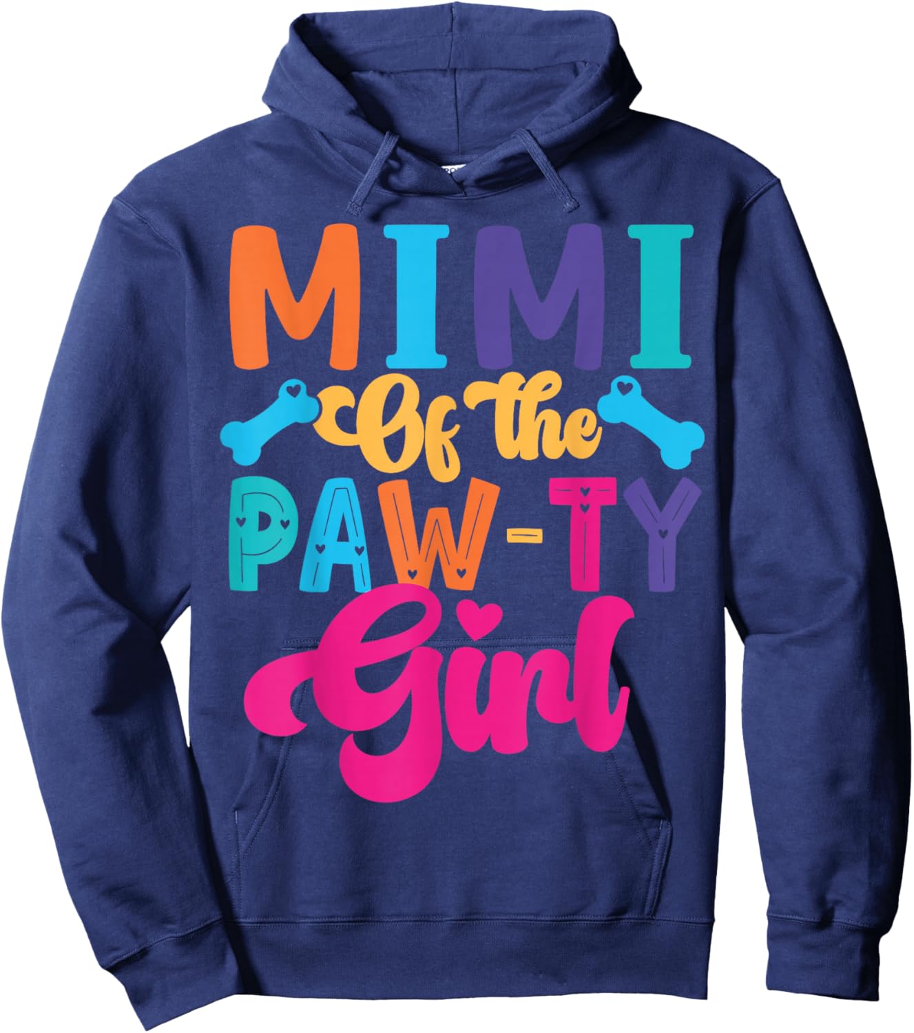 Mimi Of The Birthday Girl Dog Paw Family Matching Party Hoodie - Hoodie | Navy