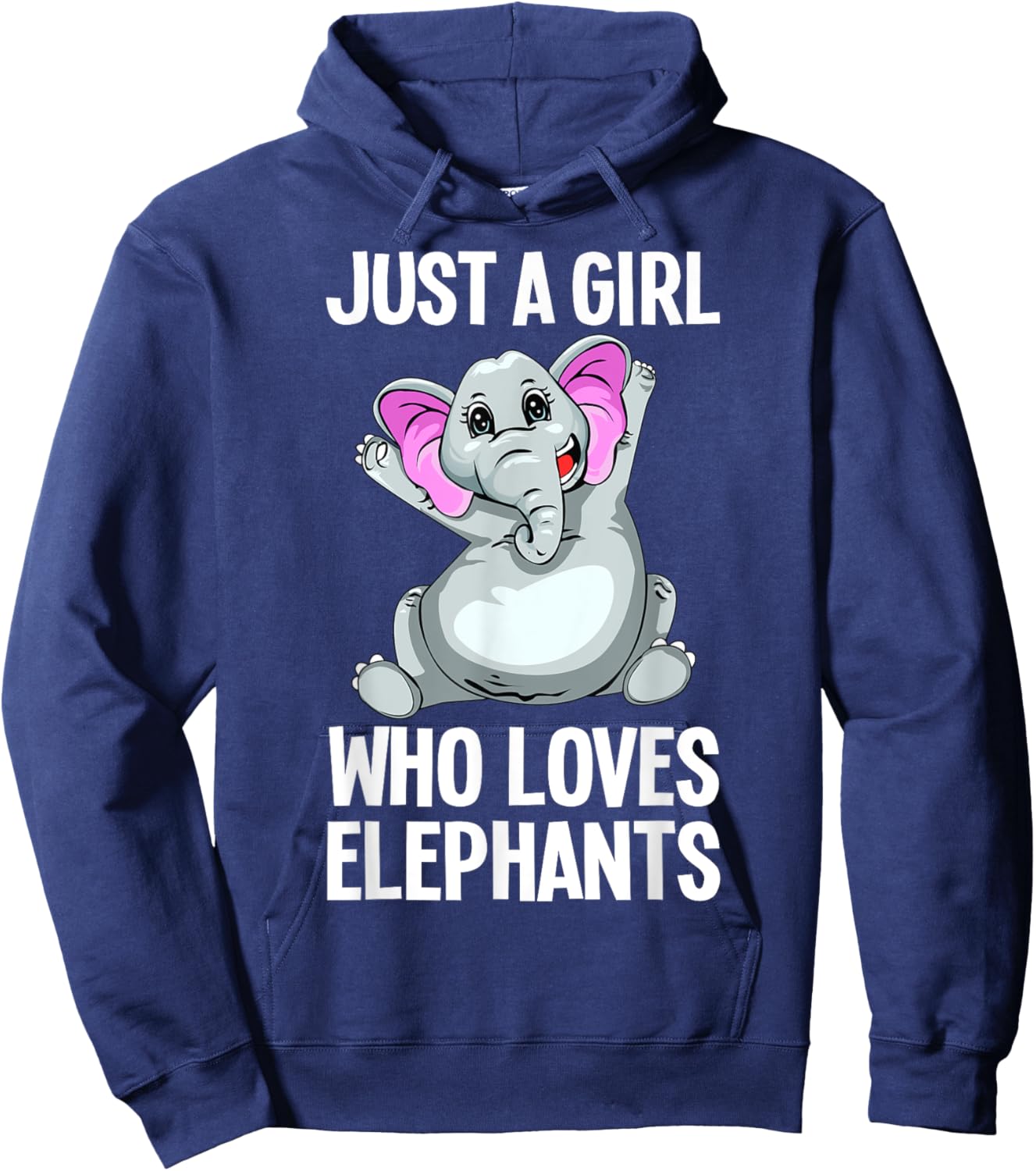 Funny Elephant Design For Girls Women Kids Elephant Lover Hoodie - Hoodie | Navy