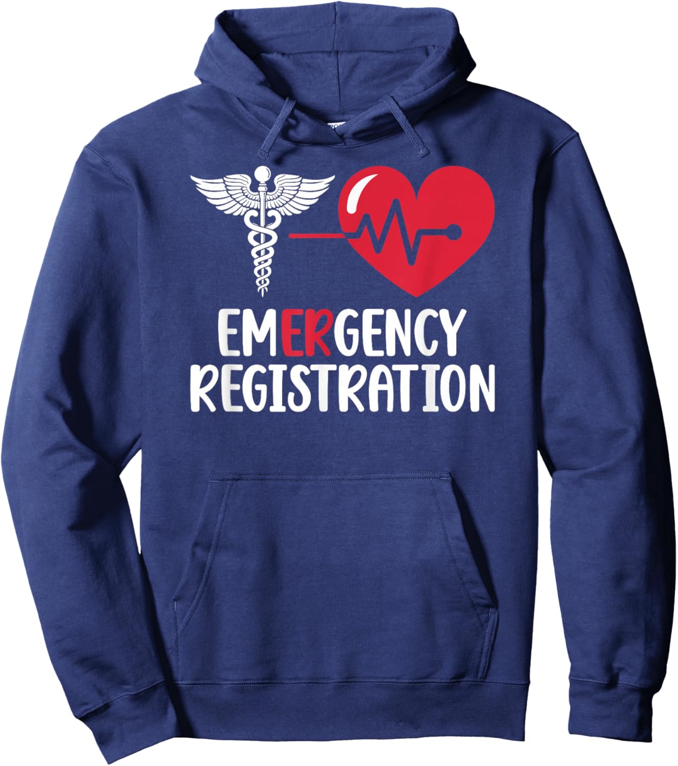Emergency Department Registration Caduceus ER Registration Hoodie - Hoodie | Navy