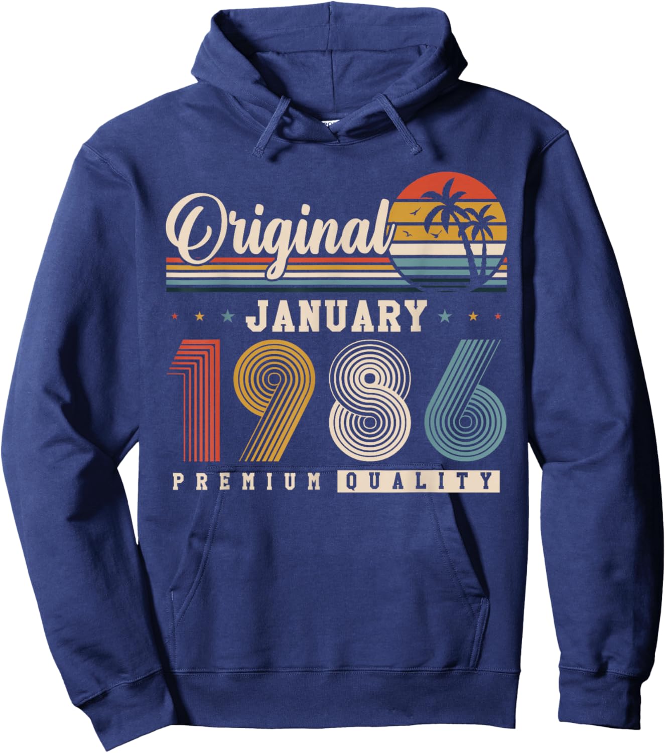 Original January 1986 40th Birthday Vintage Gift Hoodie - Hoodie | Navy