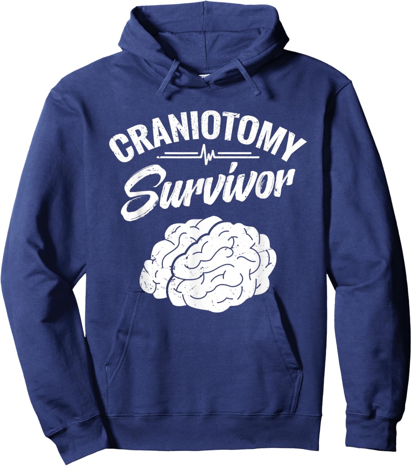 Brain Surgery Recovery Items Get Well Craniotomy Survivor Hoodie - Hoodie | Navy