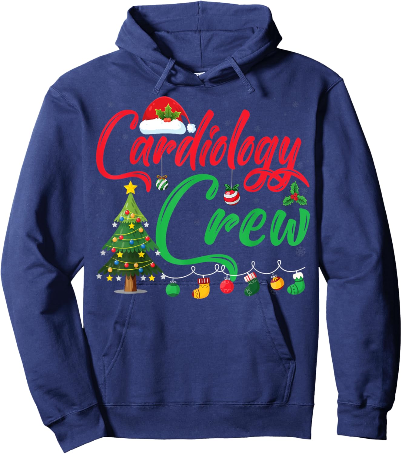Cardiology Christmas Crew Xmas Lighting Tree Cardiologist Hoodie - Hoodie | Navy