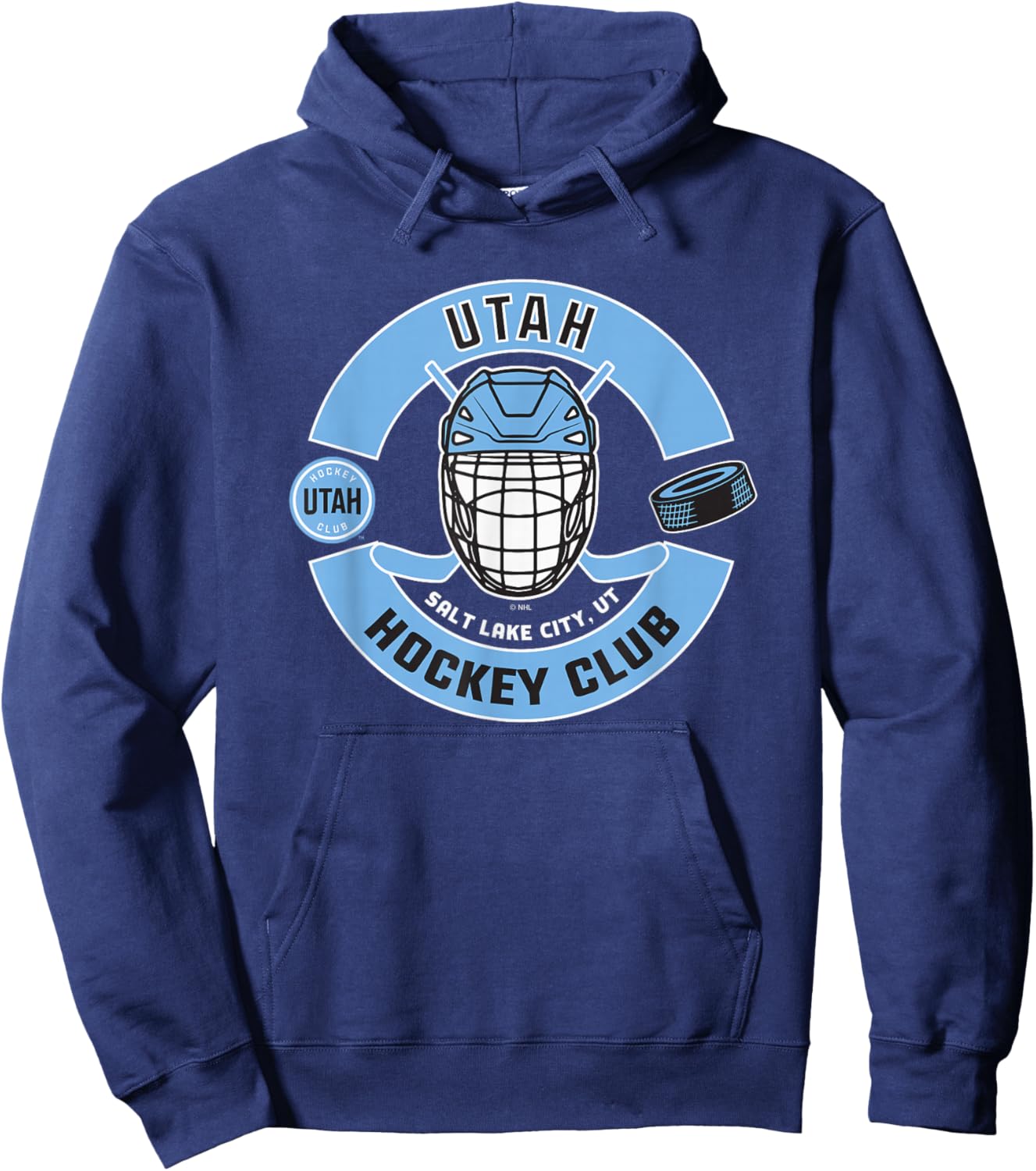Utah Hockey Club Mask Dark Heather Officially Licensed Hoodie - Hoodie | Navy