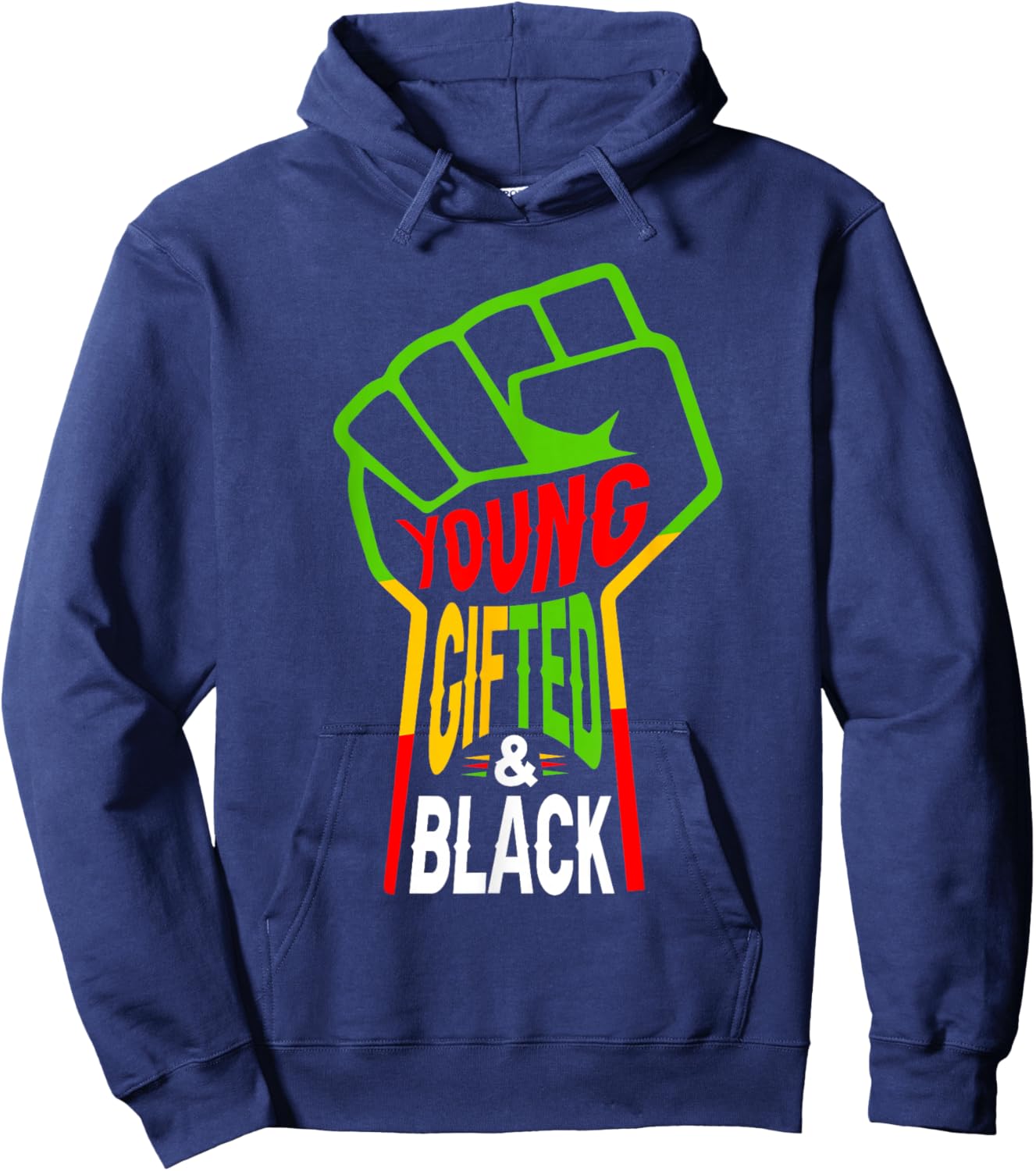 Juneteenth Young Gifted Afro African Black Boy Kids Youth Hoodie - Hoodie | Navy