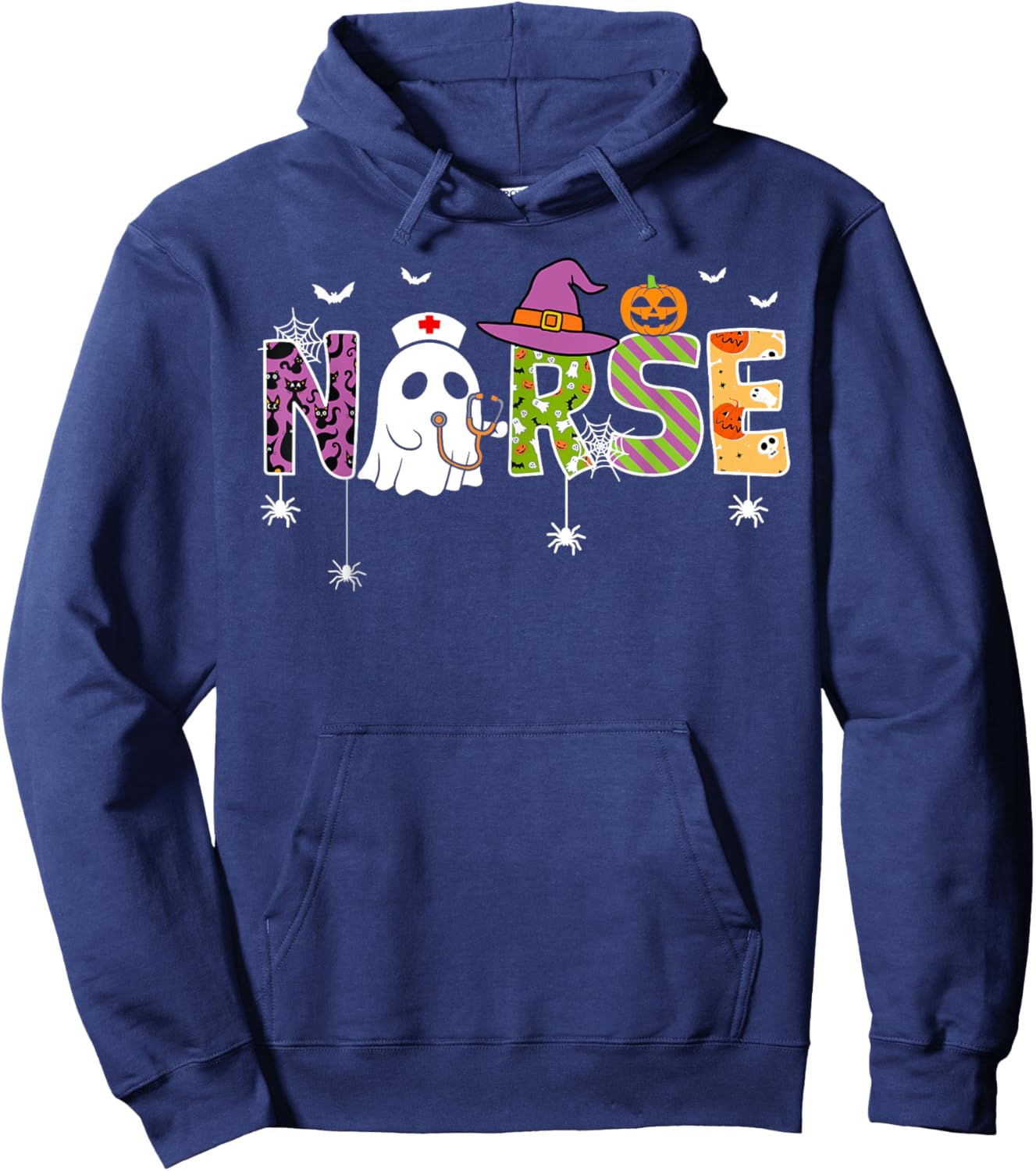 Nurse Halloween Costume Nursing Costume Scrub Top Women Men Hoodie - Hoodie | Navy