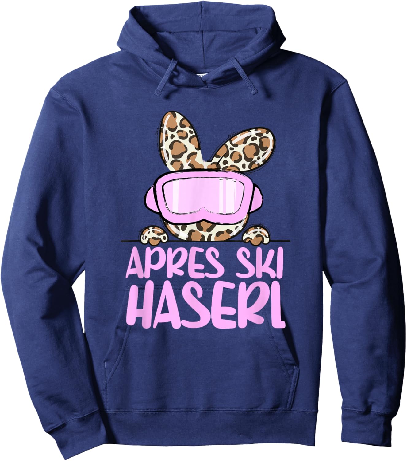 apreski Haserl, Skier Apresskiparty Leoprint Hoodie - Hoodie | Navy