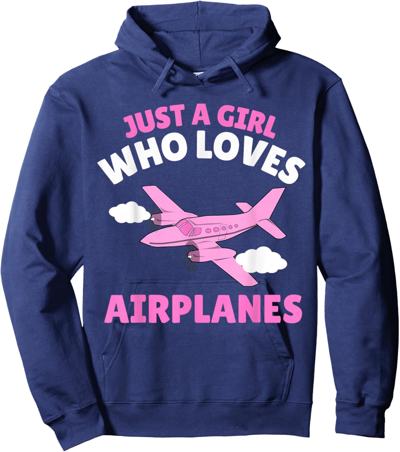 Just A Girl Who Loves Airplanes Kids Toddler Baby 5T 4T 3T Hoodie - Hoodie | Navy