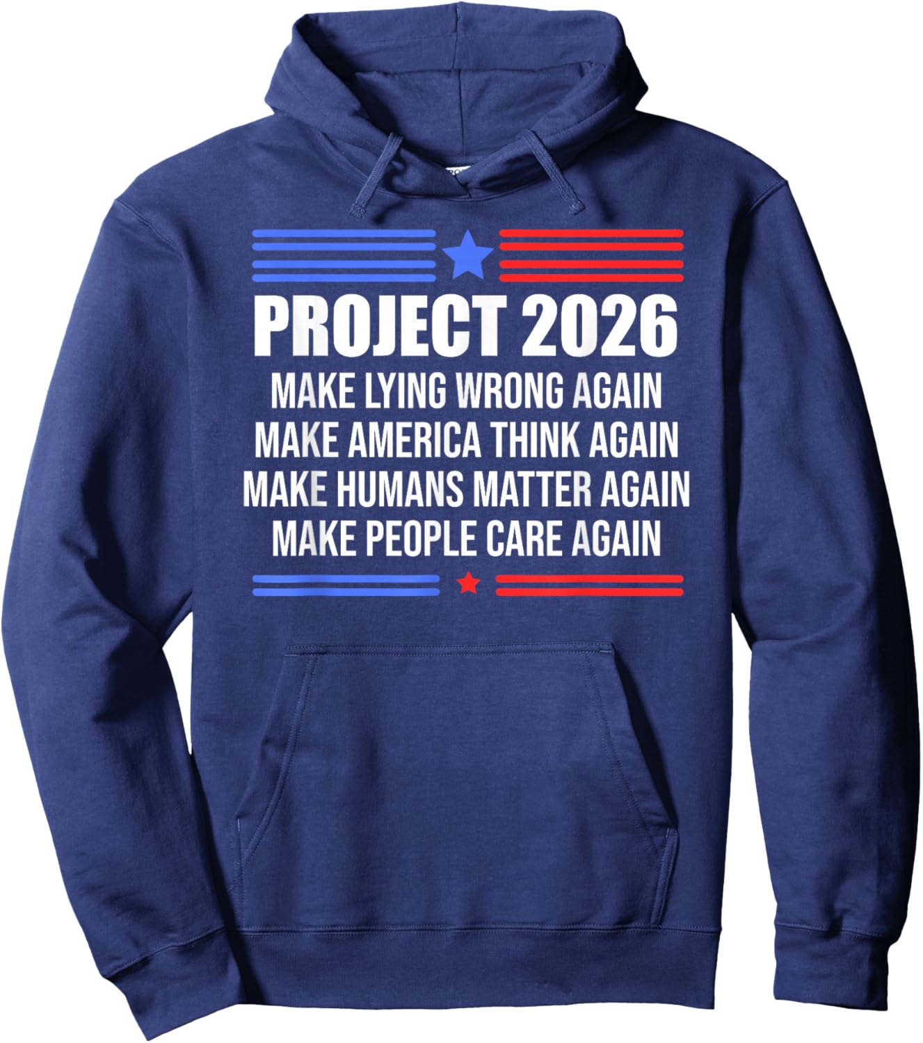 Make Lying Wrong Again Sign Project 2026 No Kings in America Hoodie - Hoodie | Navy