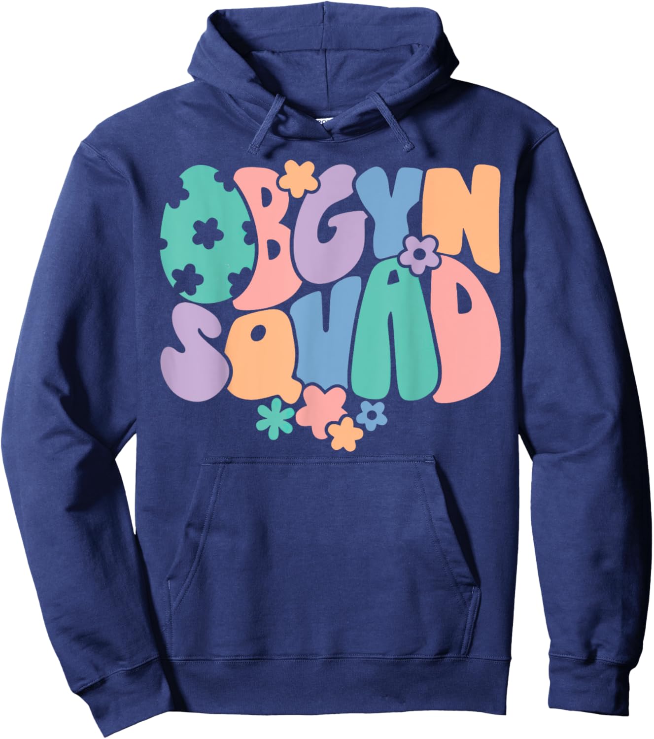 Retro OBGYN Squad Egg Easter Obstetrician Gynecologist Nurse Hoodie - Hoodie | Navy