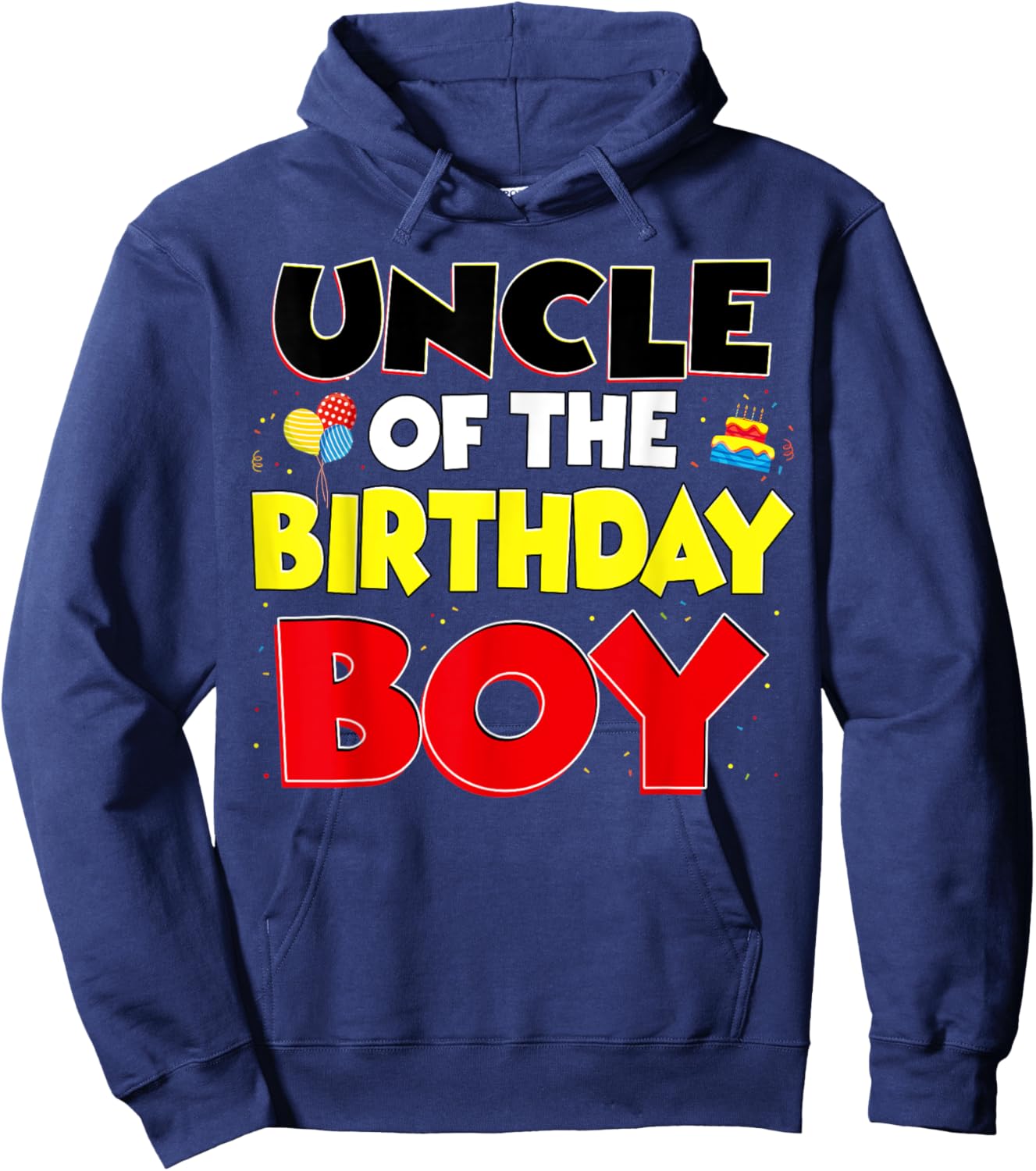 Uncle Of The Birthday Boy Family Birthday Party Outfit Hoodie - Hoodie | Navy