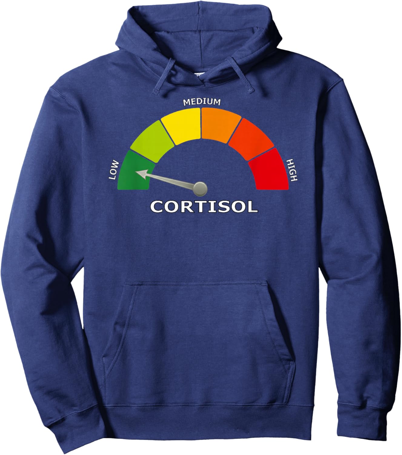 Low Cortisol Meter Funny Biology Psychology and Wellness Hoodie - Hoodie | Navy