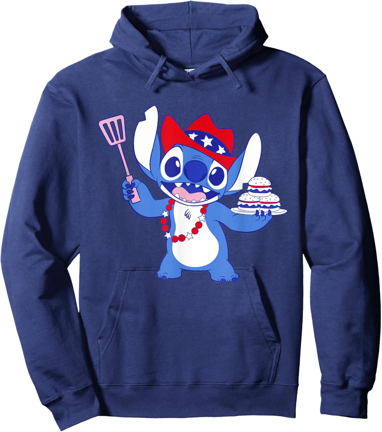 Disney Stitch Cowboy Cookout Americana 4th of July USA 250th Hoodie - Hoodie | Navy