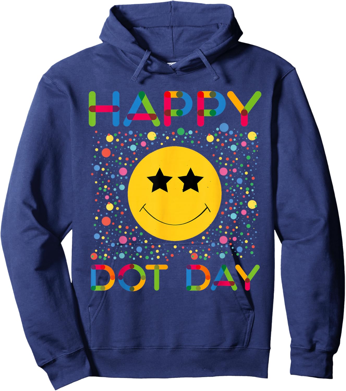 Happy Dot Day Smile Face Colorful Polka Dot Boy Girl Kids Hoodie - Hoodie | Navy