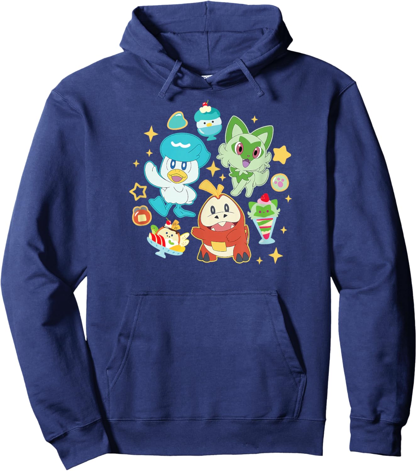 Pokémon - Quaxly Sprigatito Fuecoco Starters Cafe Desserts Hoodie - Hoodie | Navy