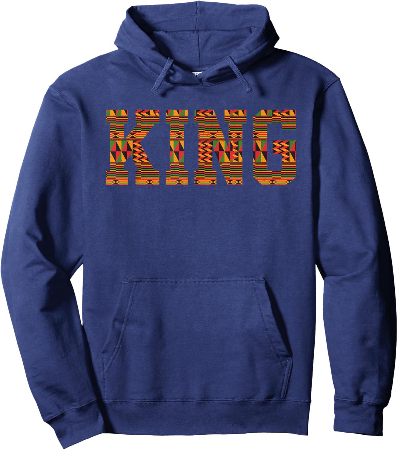 African King Art For Boys Men Afro Kente Cloth African Print Hoodie - Hoodie | Navy