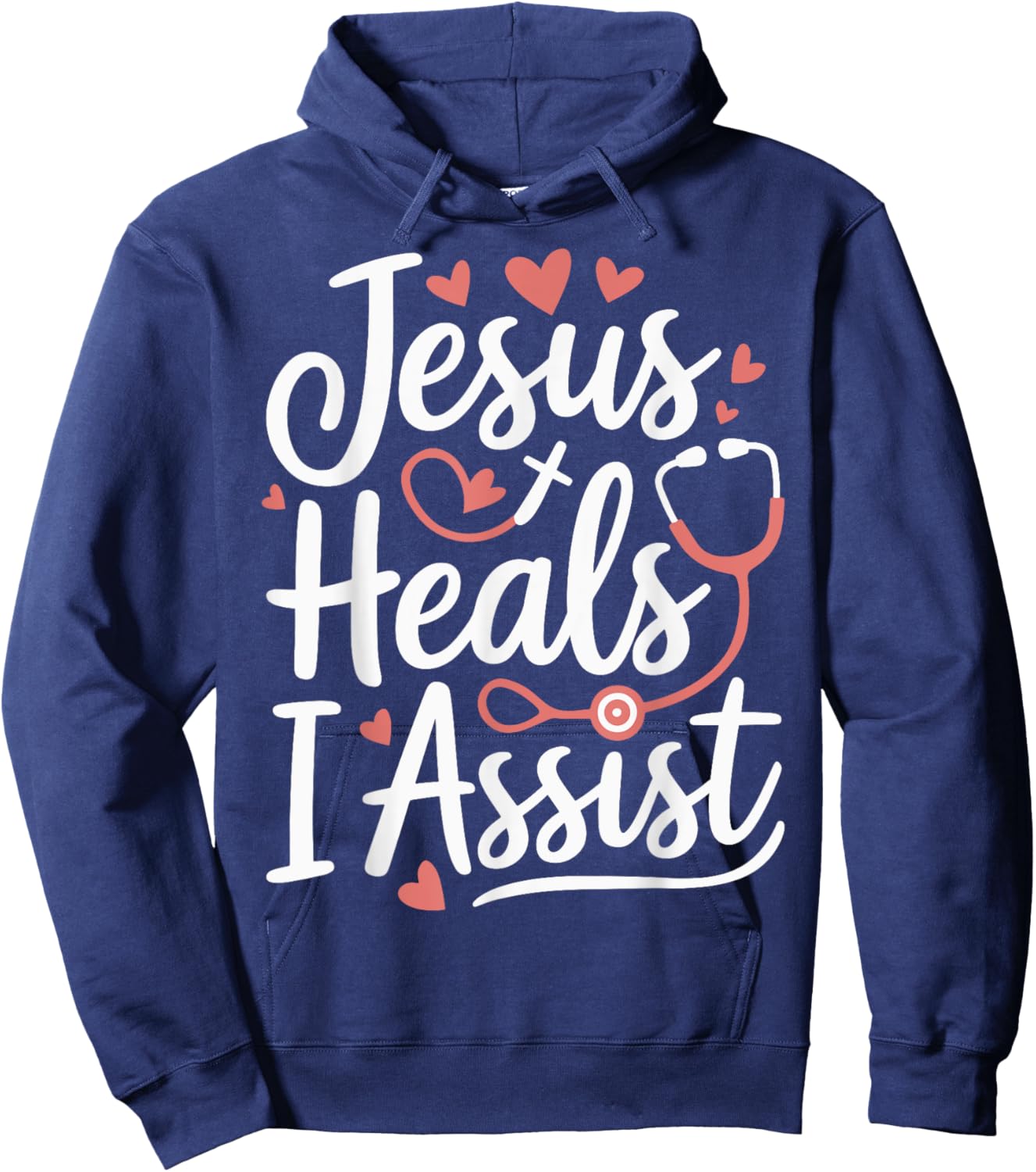 Jesus Heals I Assist Nursing Student Midwife ER Nurse Hoodie - Hoodie | Navy