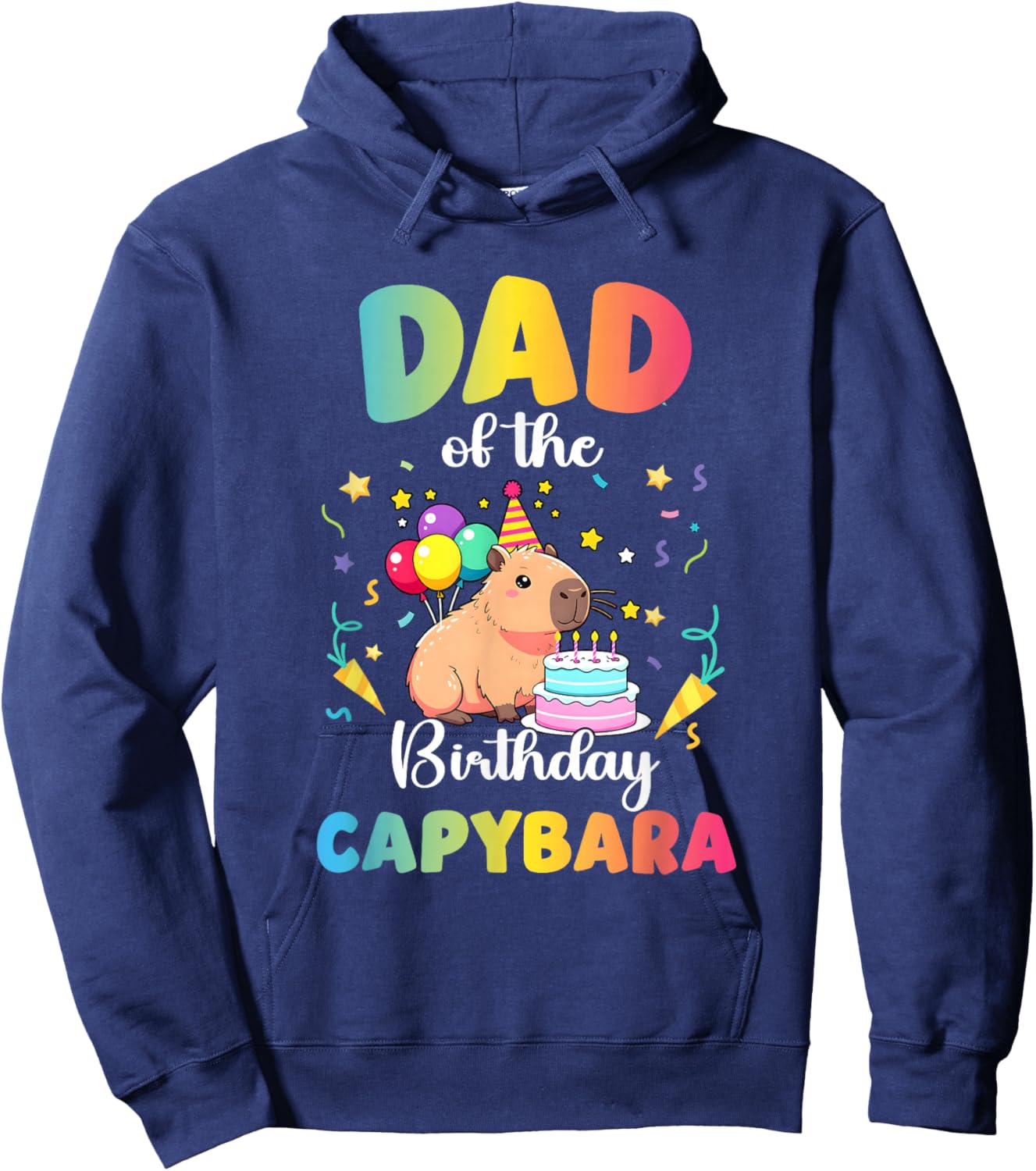 Dad of The Birthday Girl Capybara Bday Party Family Hoodie - Hoodie | Navy