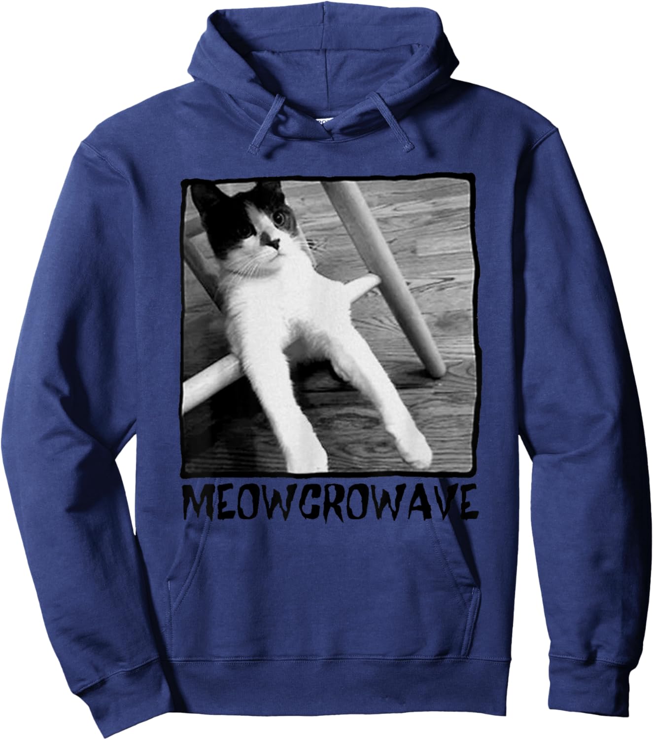 Funny Cat Meme Microwave Meowcrowave Saying Hoodie - Hoodie | Navy